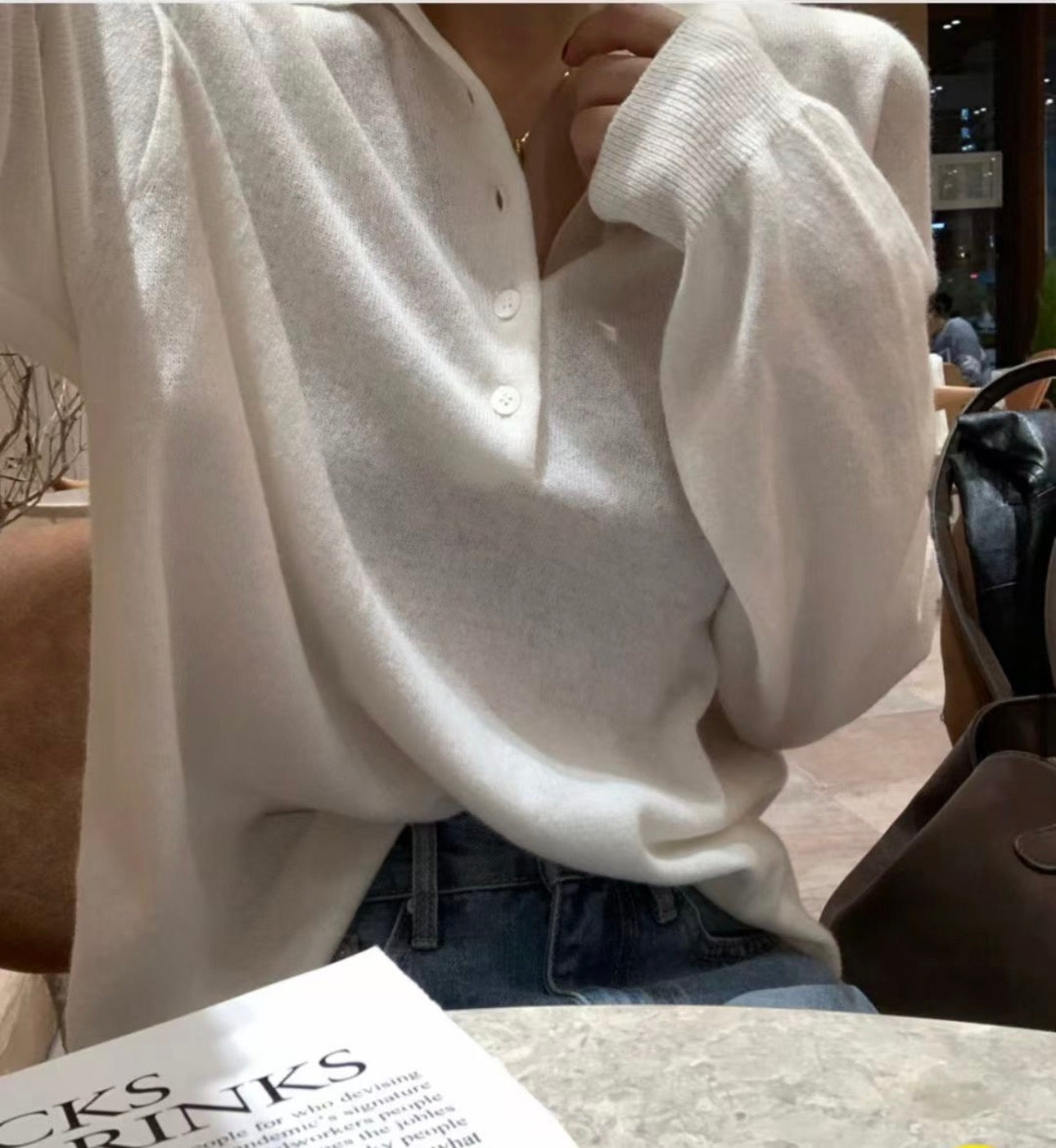 Cash collar loose knit-4col