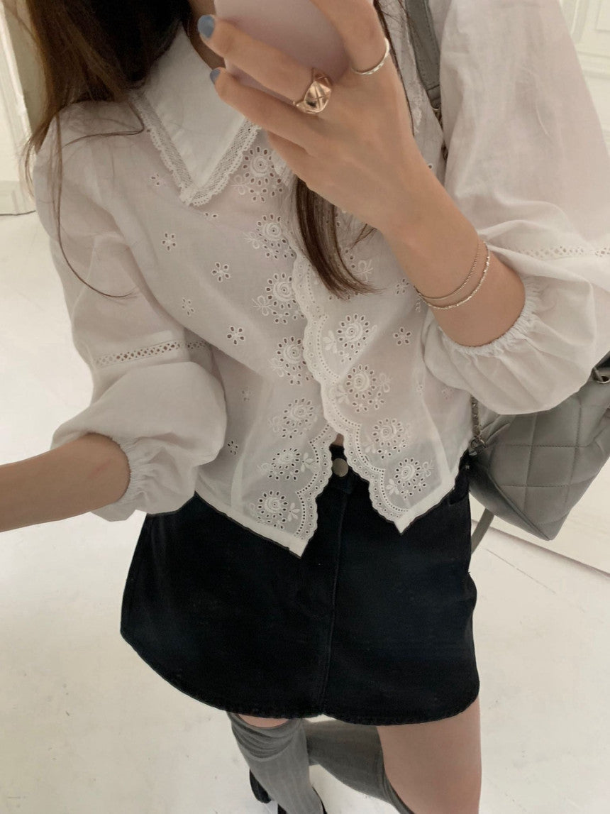 Rose lace blouse