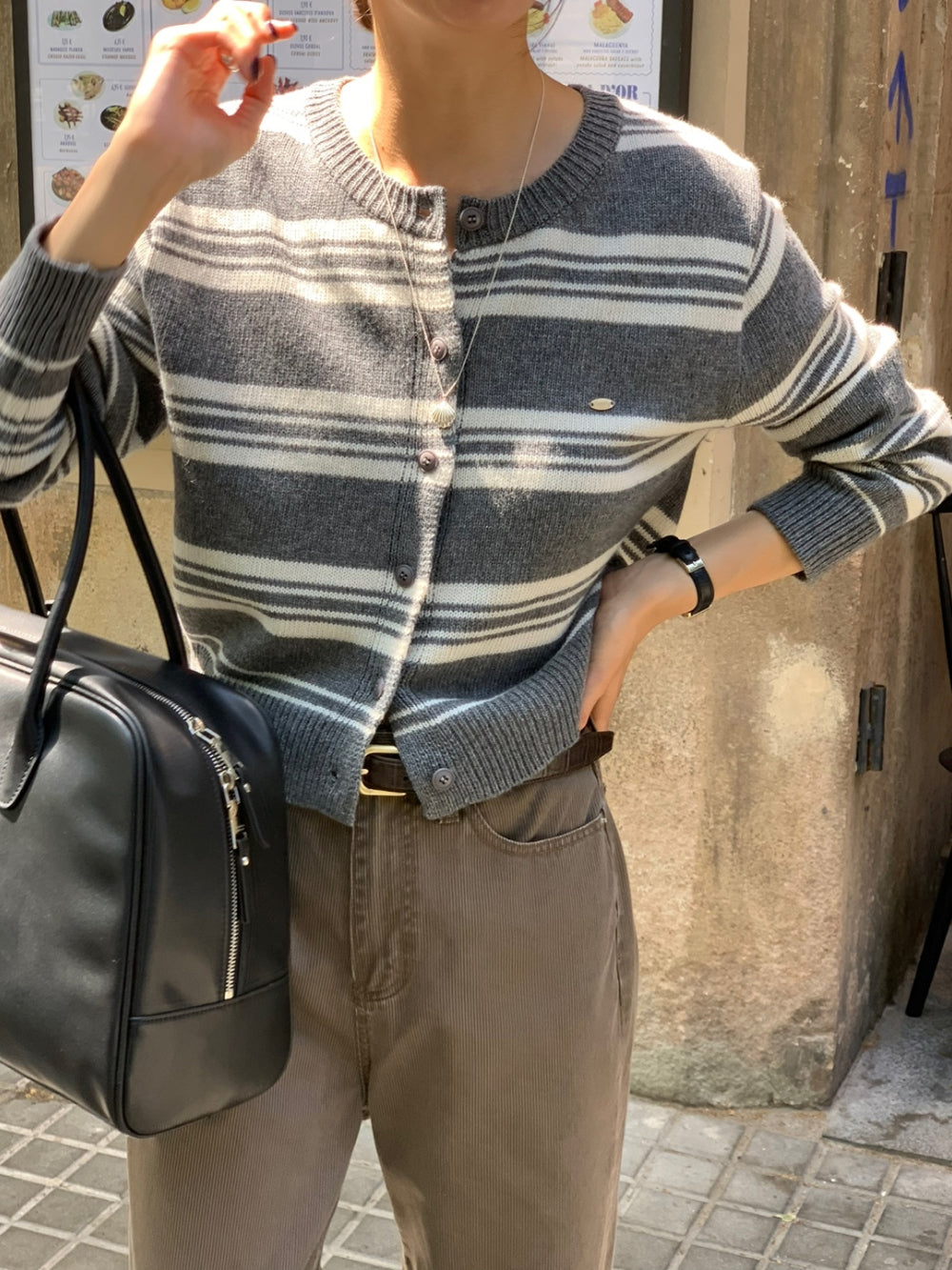 Nordic knit cardigan-4col
