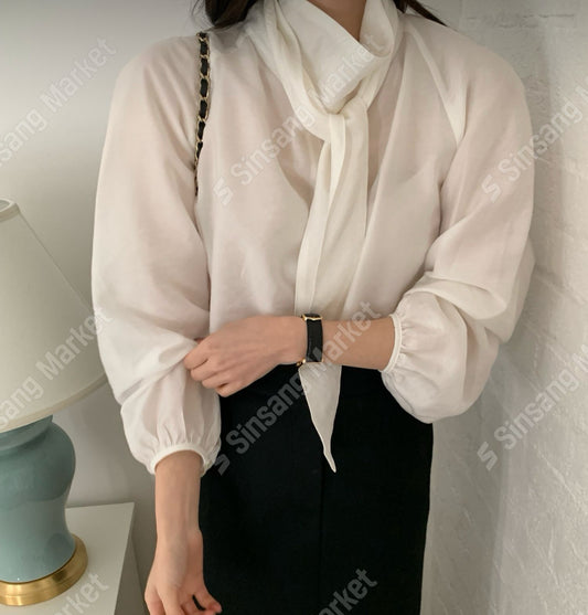 Tie blouse-2col