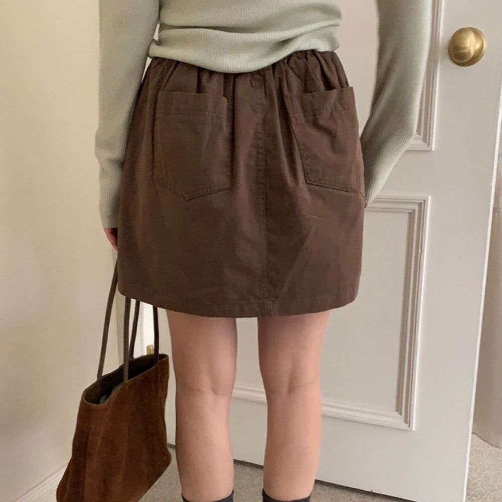 Shirring Washing skirt-3col
