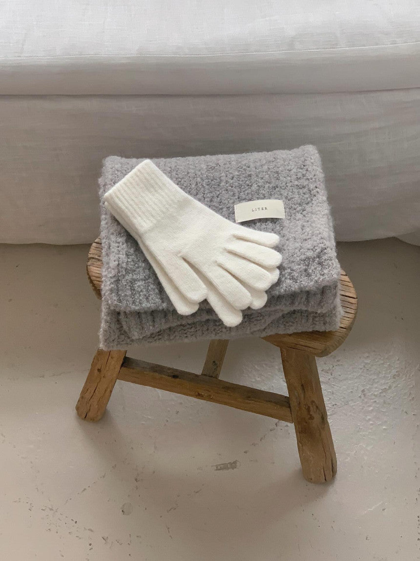 liter baby alpaca boucle muffler-3col