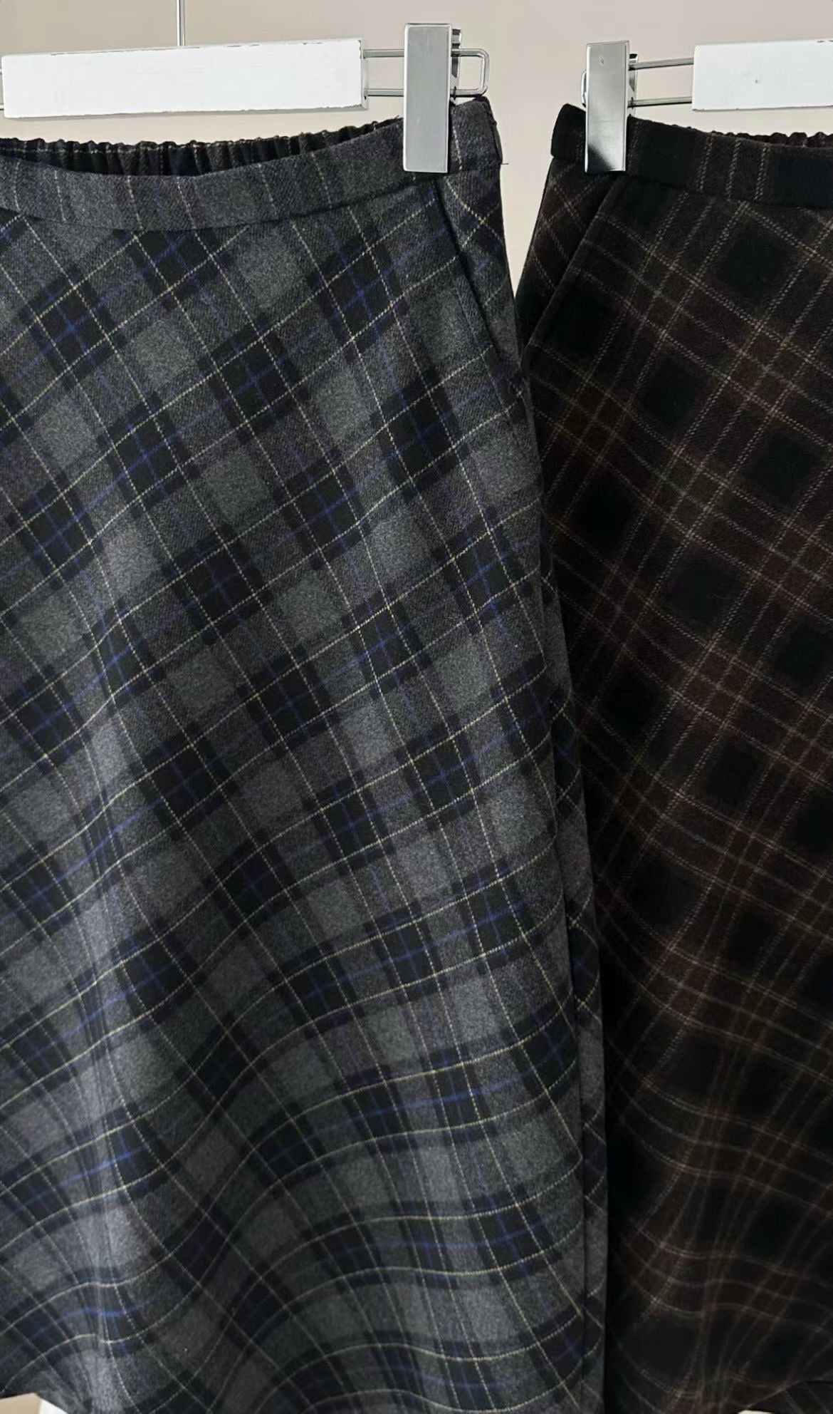 deondo wool check skirt-2col