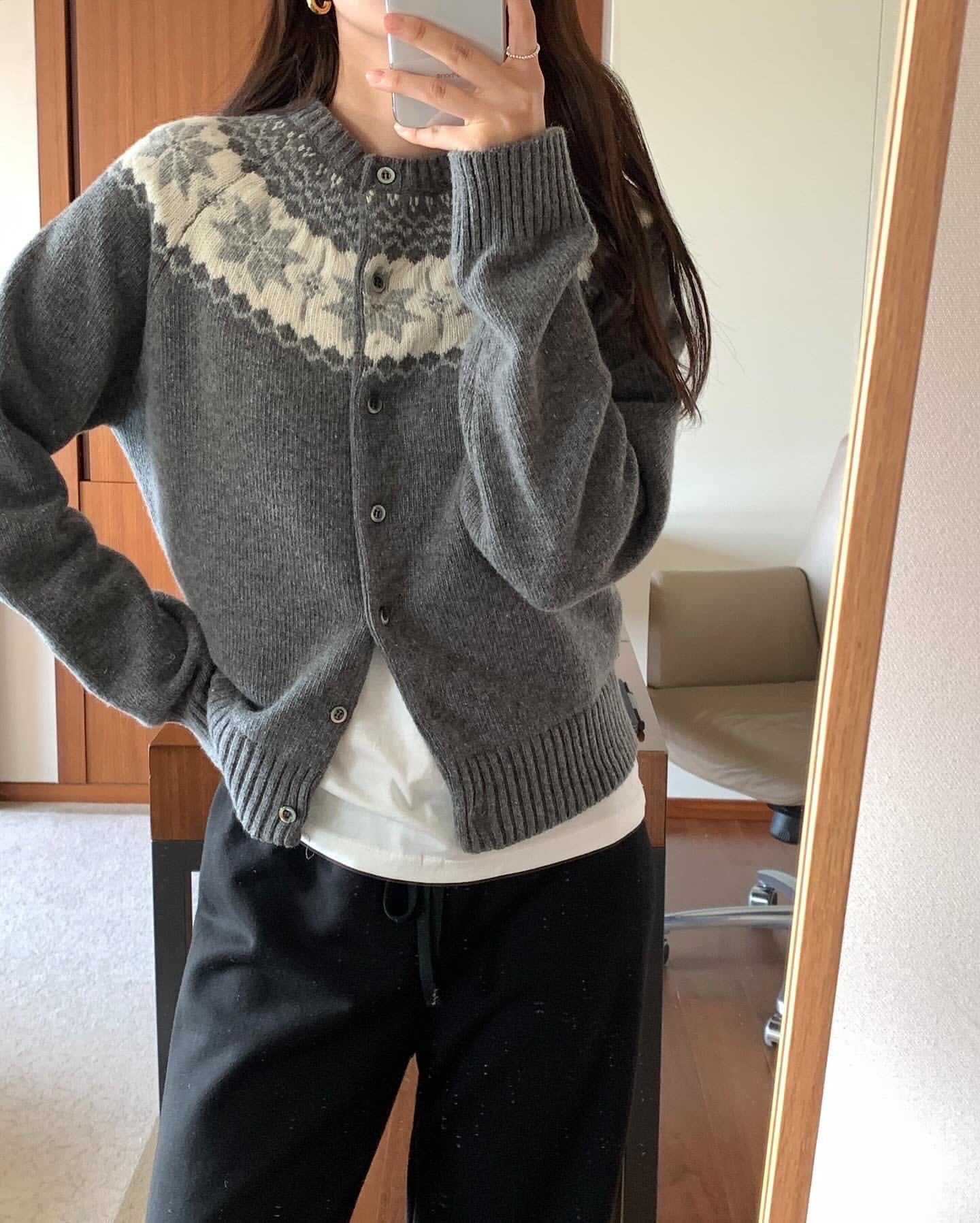 Otaru snowflake jagad cardigan-2col