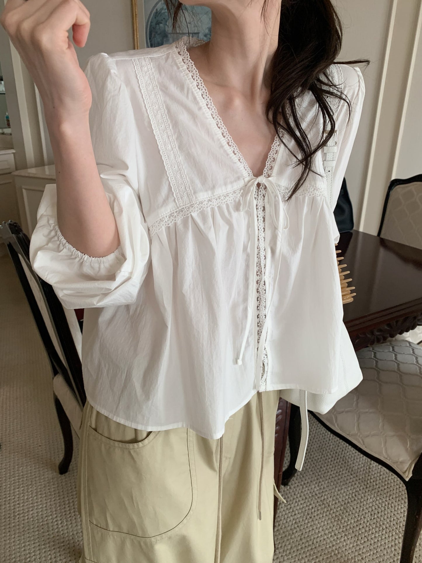 Bell lace blouse