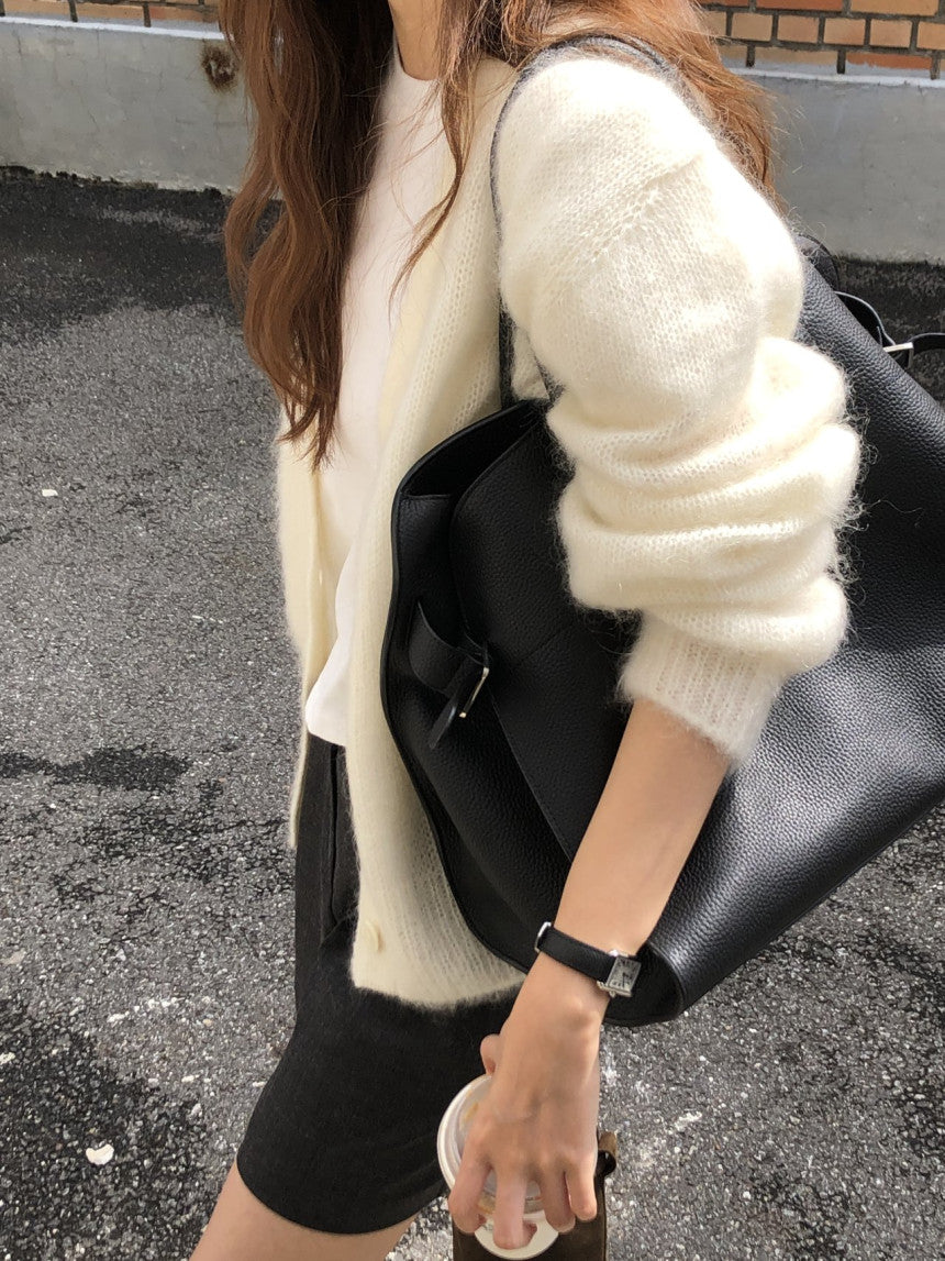 Amelie brushed mohair cardigan-2col