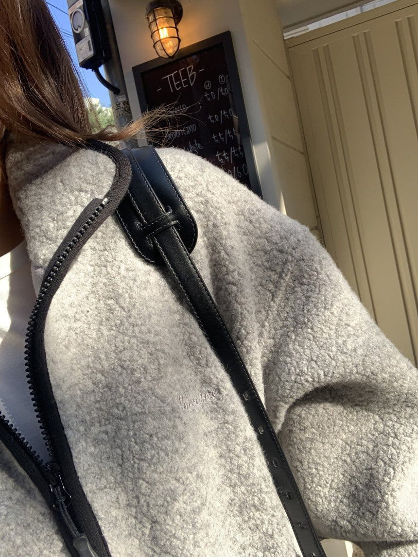 Cris fine wool dumble zip up jumper-3col