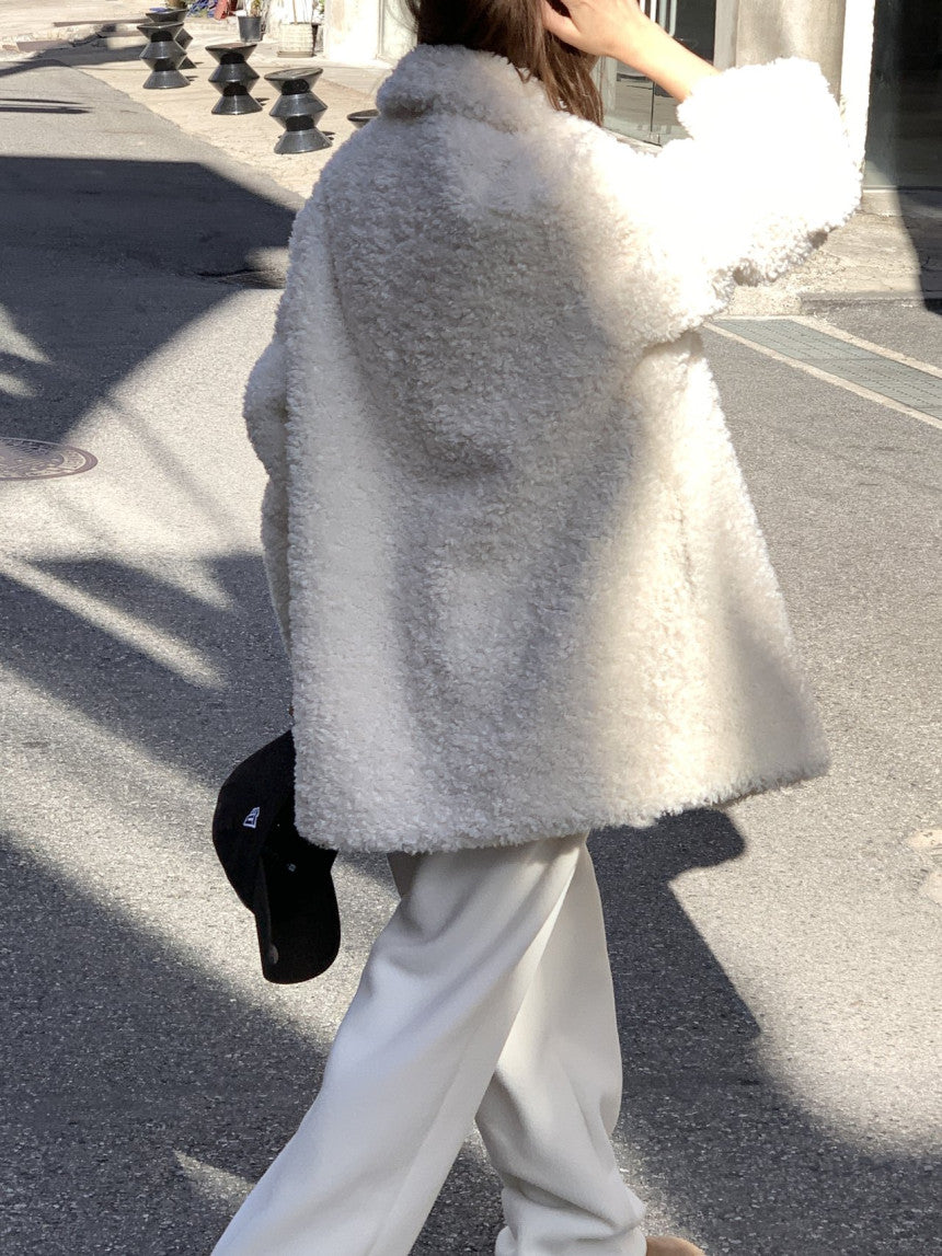 Ales reversible fur shearling jacket-2col