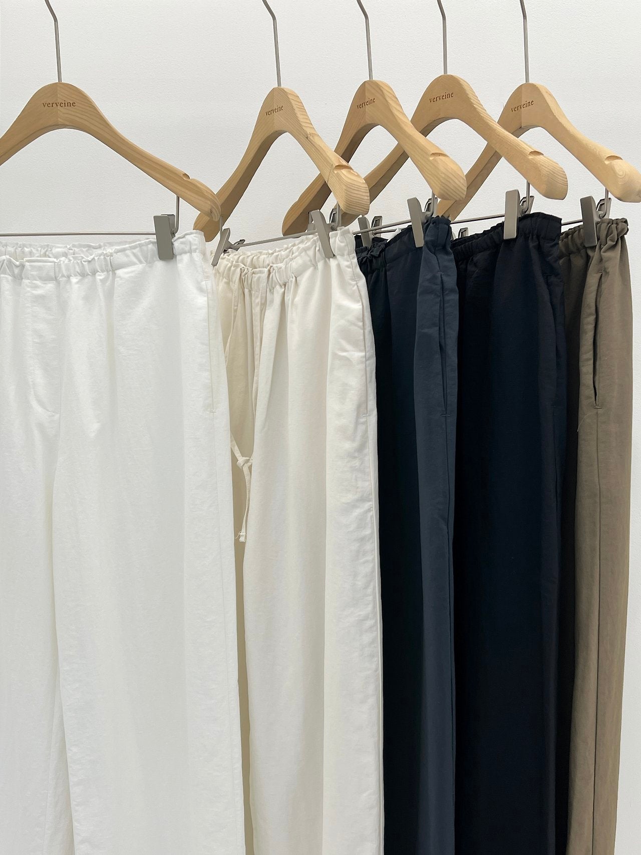 Sander semi wide banding pants-5col