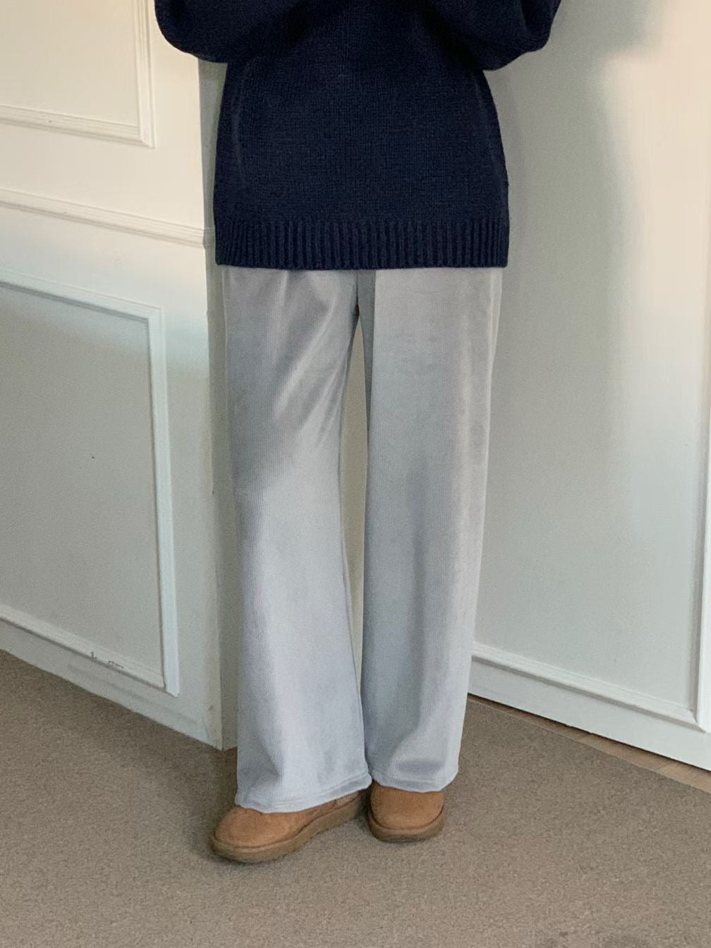 snow gimo wide pants-5col