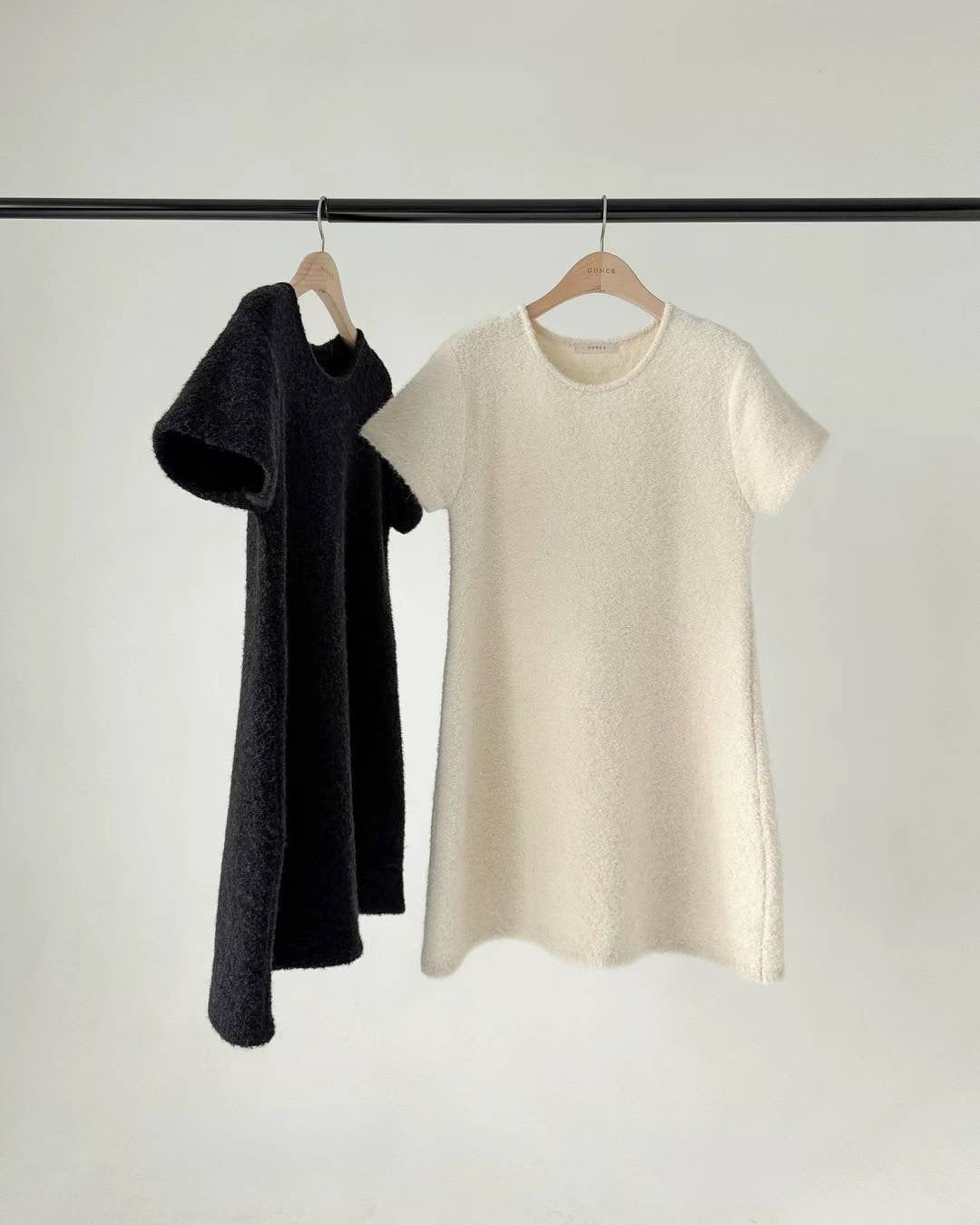 Ounce alpaca tweed knit onepiece-2col