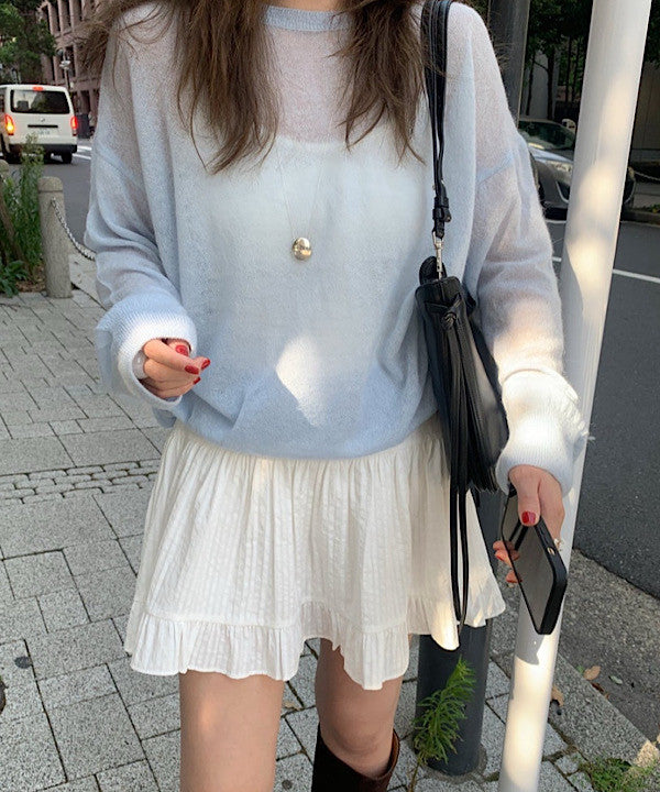 Slow loose alpaca knit-4col