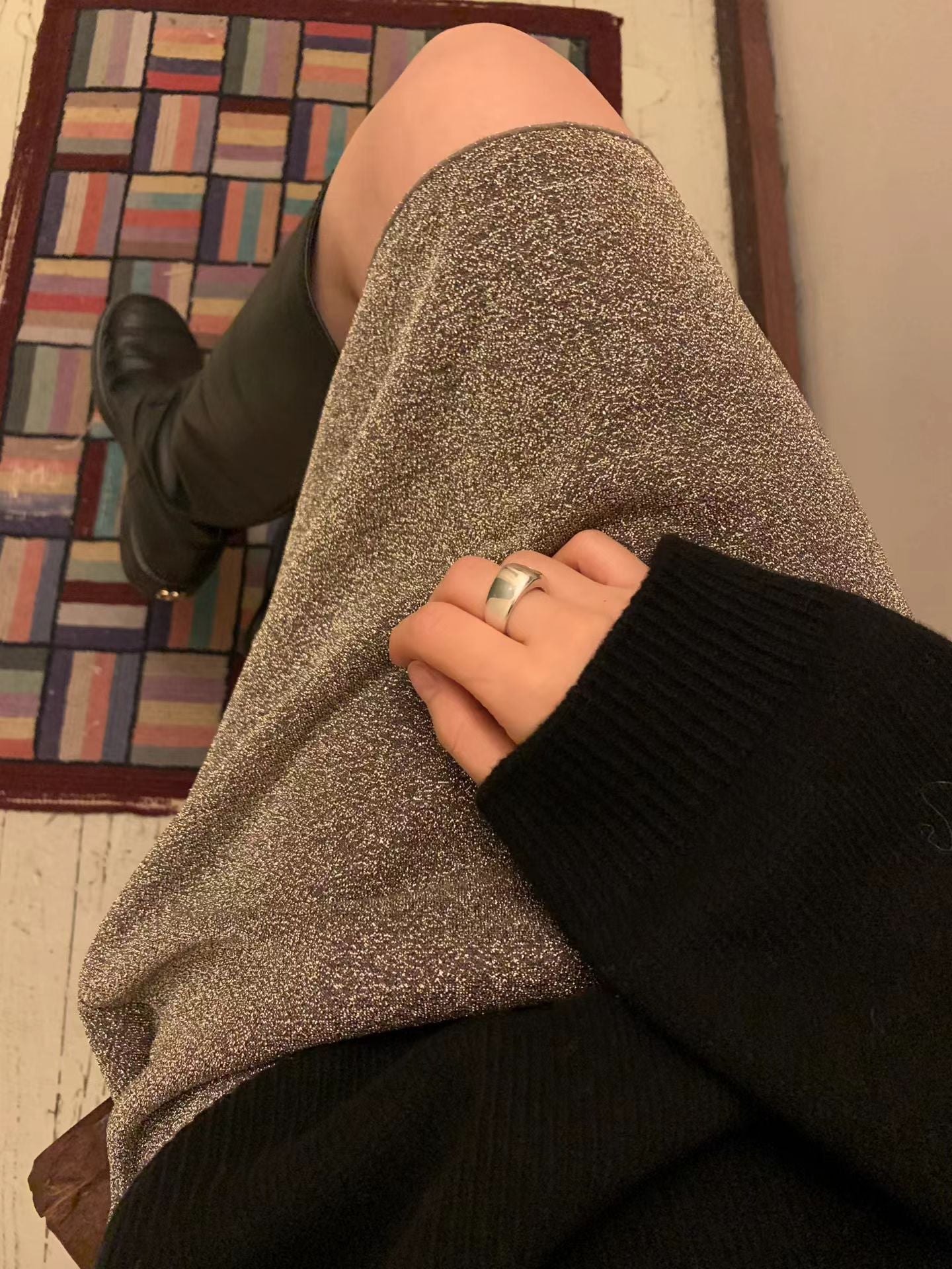 Ounce glitter banding skirt-2col