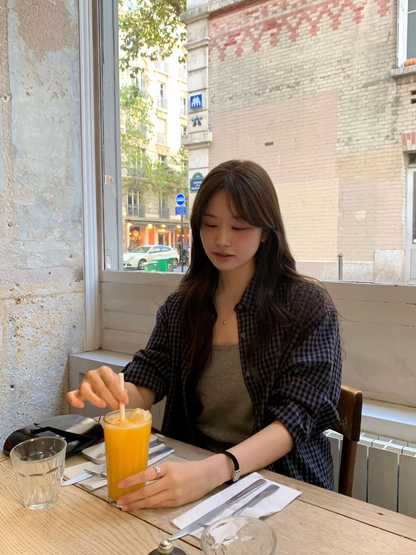 Ounce eve check shirt-2col