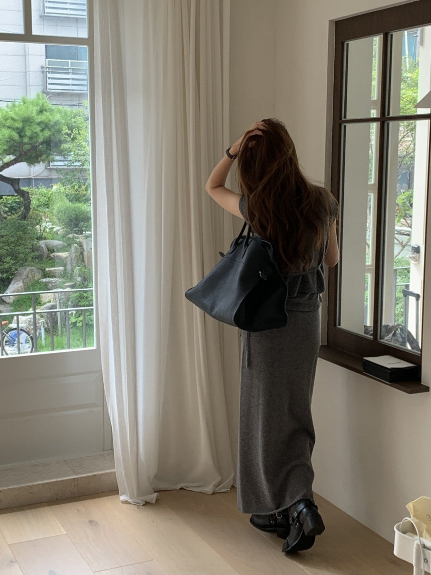 Amel wholegament cashmere knit skirt-3col