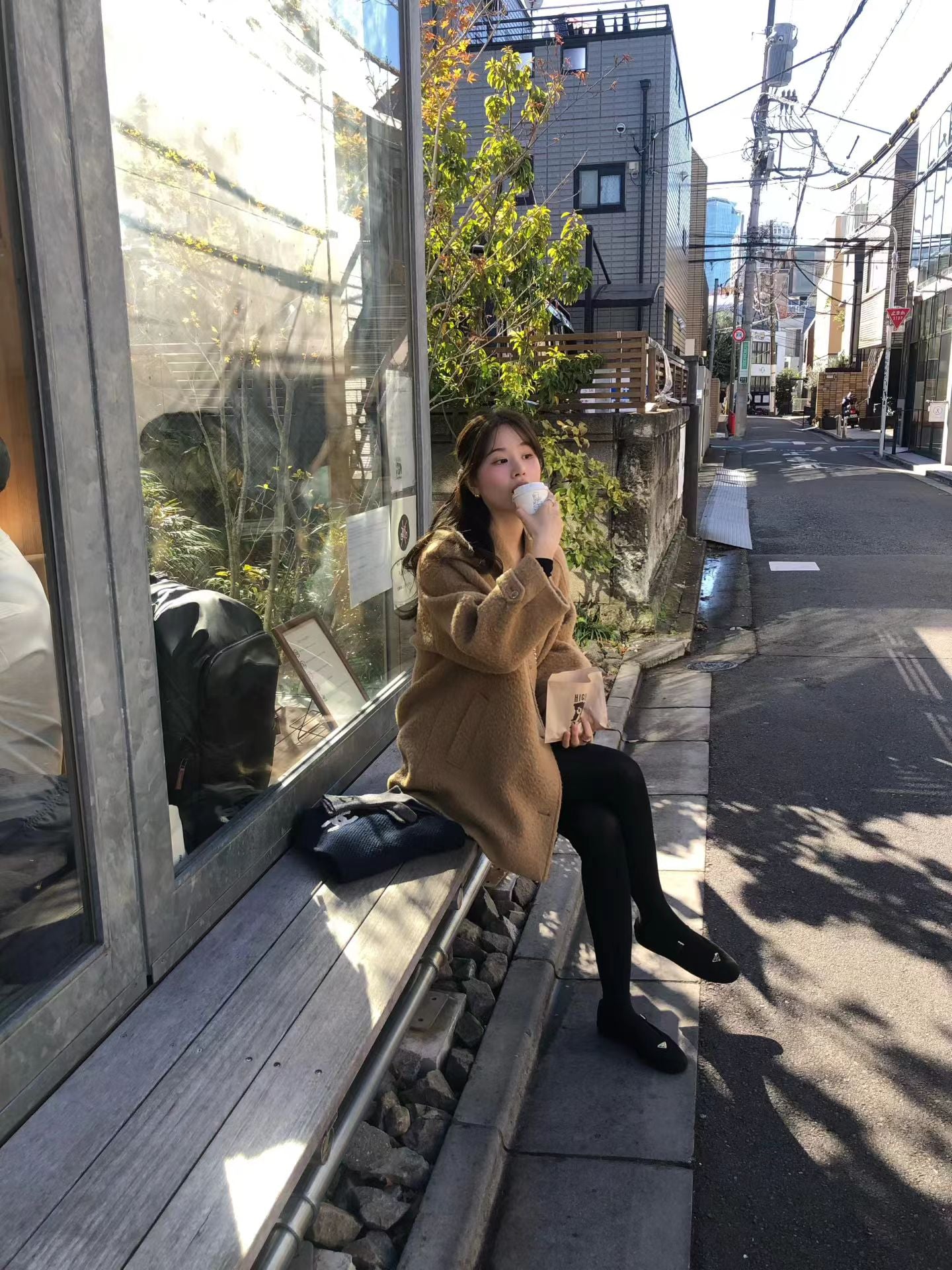 Ounce baby alpaca carol half coat-2col