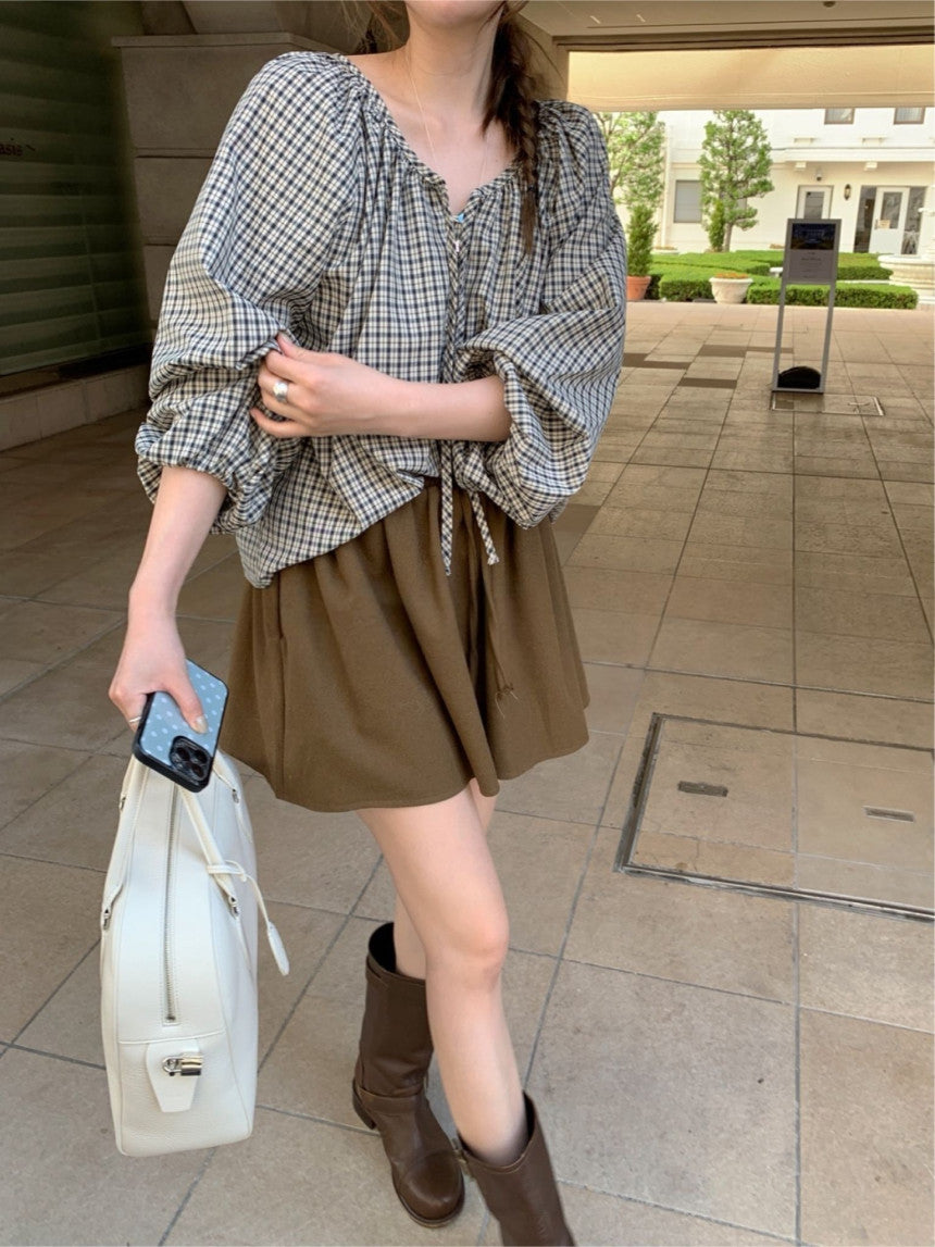 check balloon blouse-2col