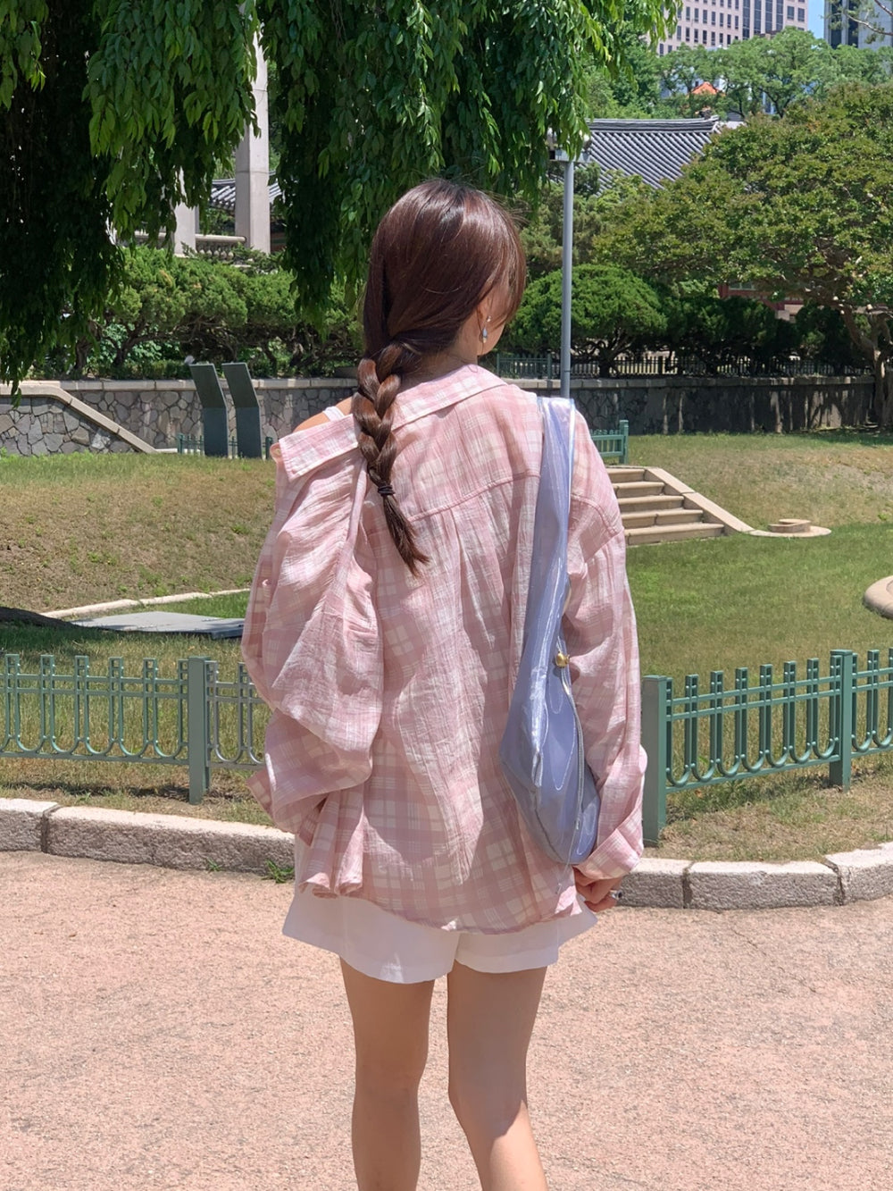 Eco check shirt-2col