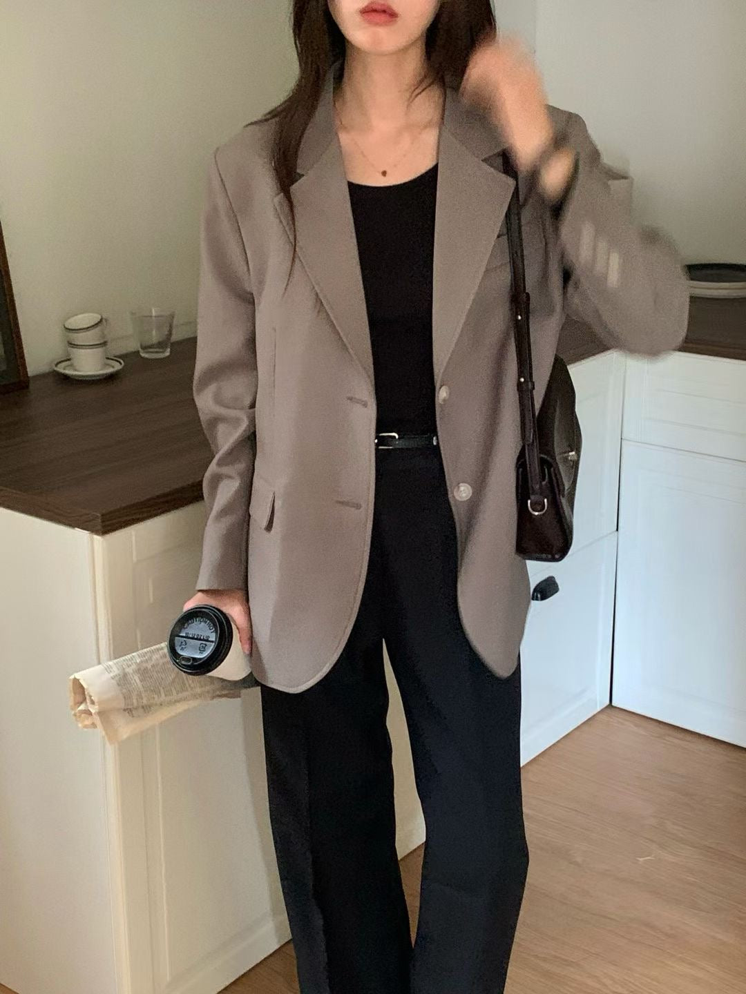 Jennie single two button jacket-3col