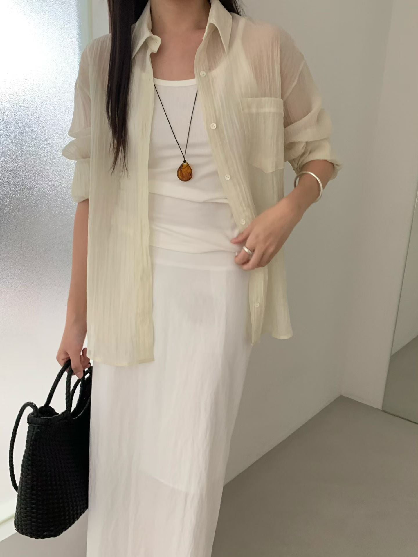 Linkle open shirt-3col