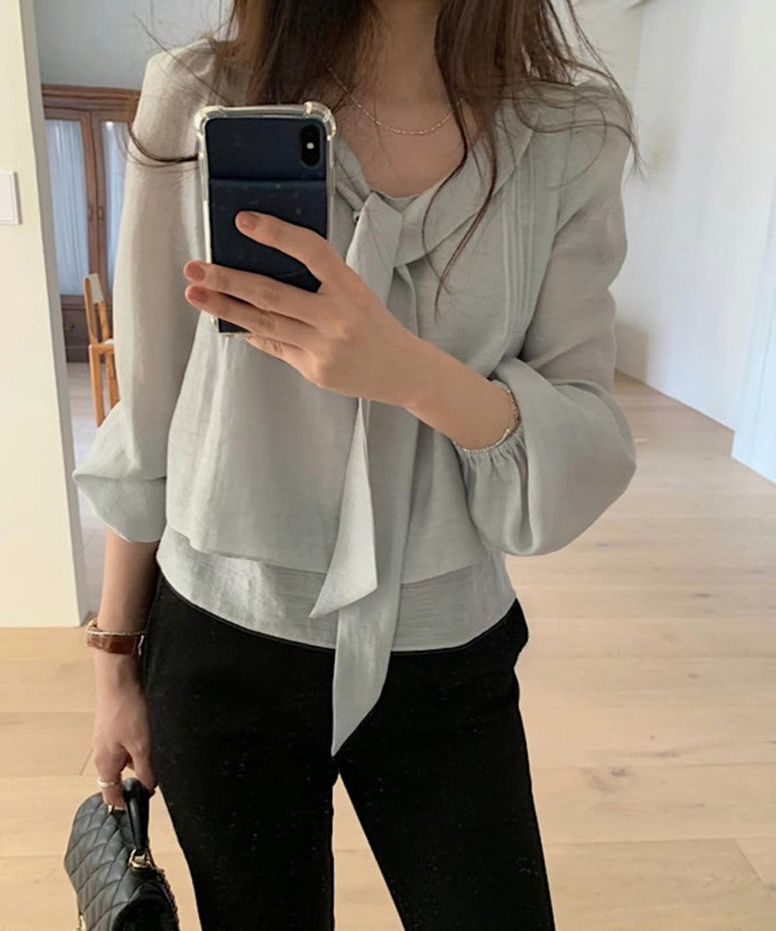 rose tie blouse-2col