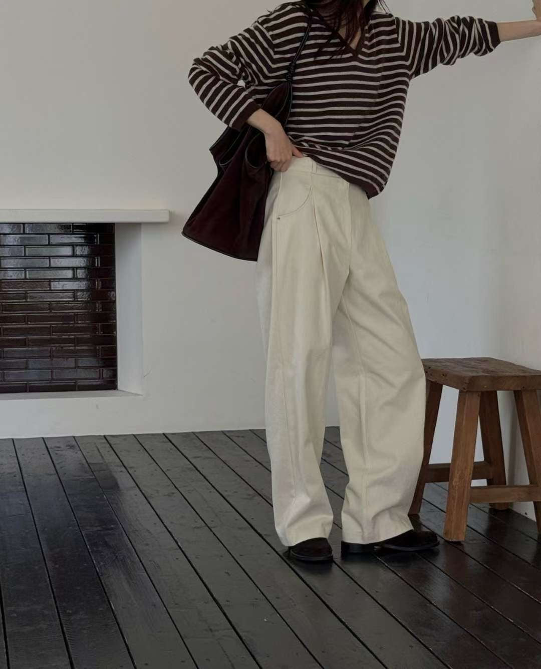 cotton return pants-3col