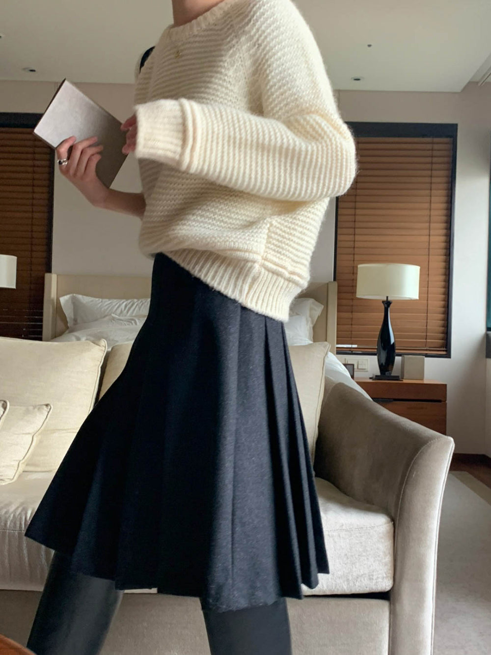 Raid wool skirt-2col