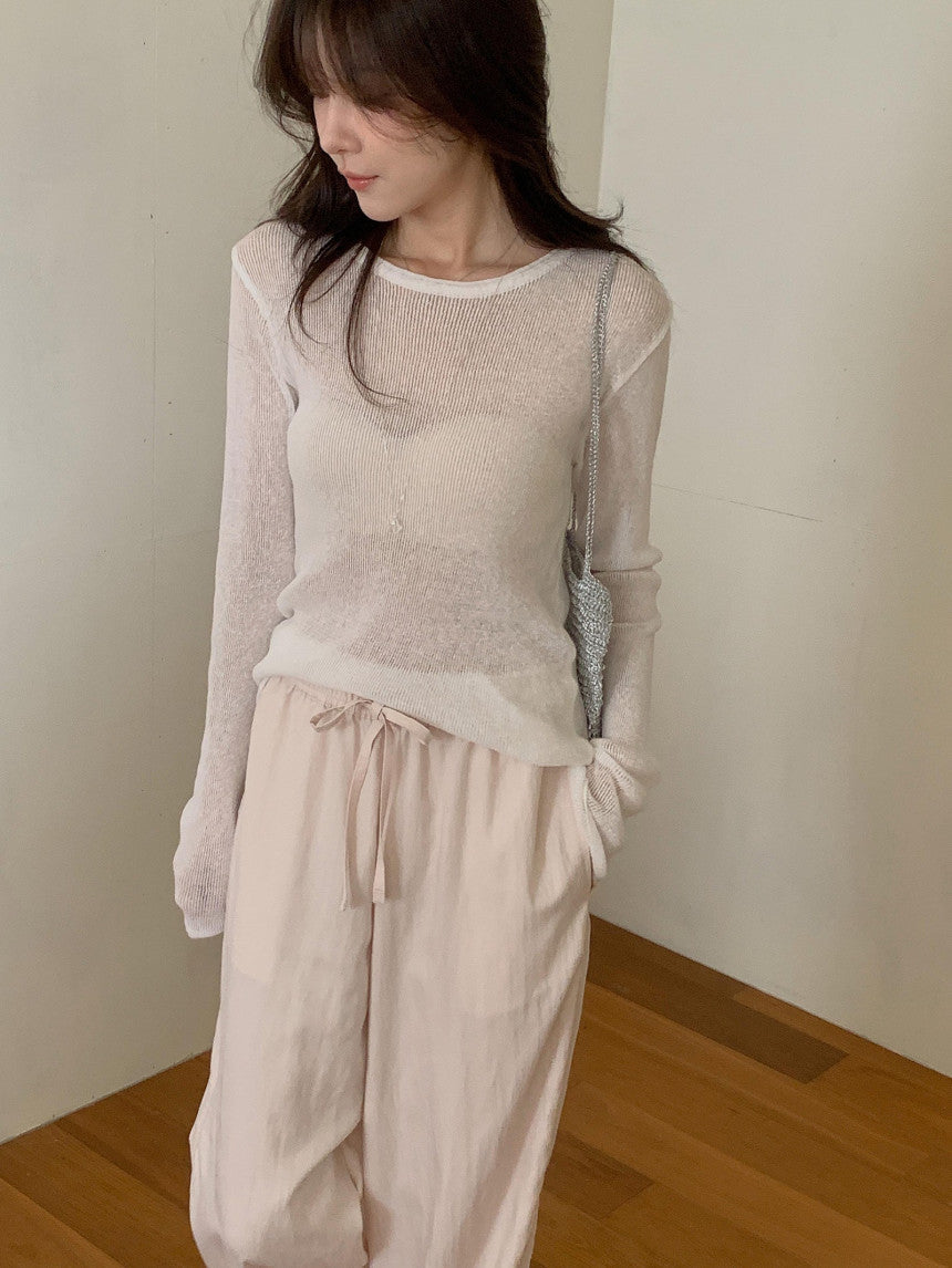 Nudy rib linen knit-4col
