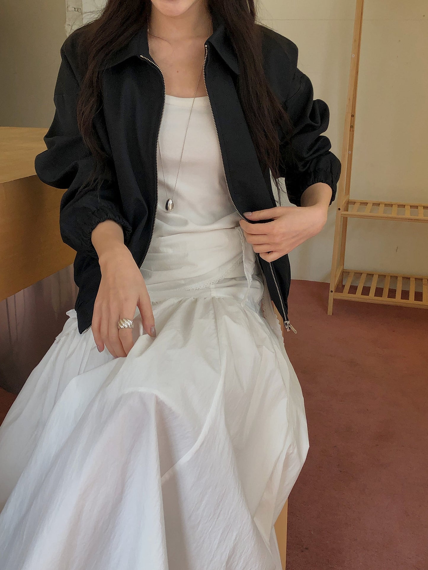 angle scarf&skirt set-2col