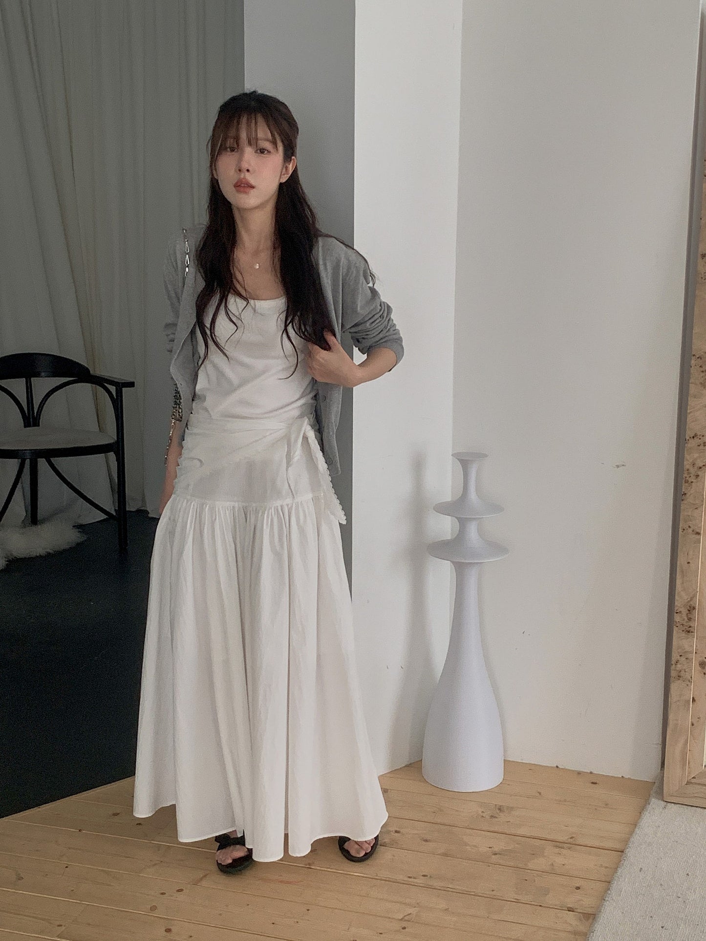 angle scarf&skirt set-2col