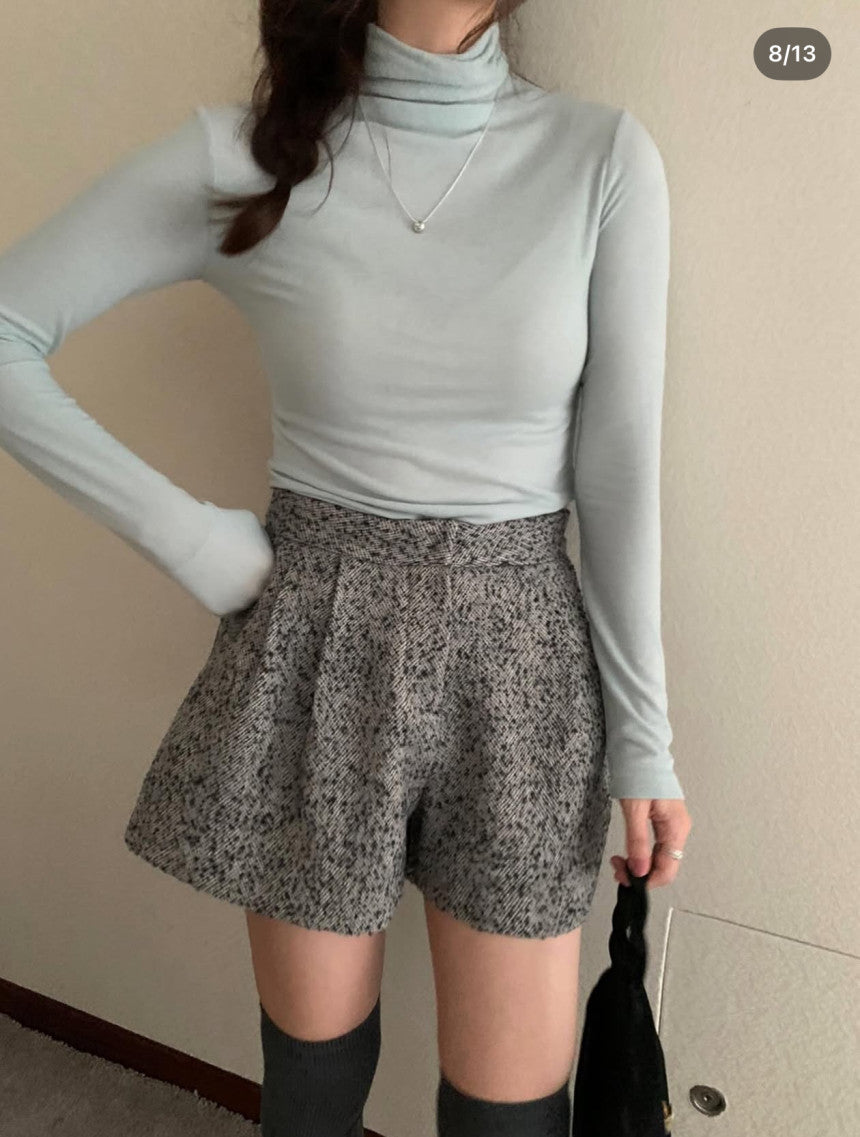 Return tweed shorts-2col