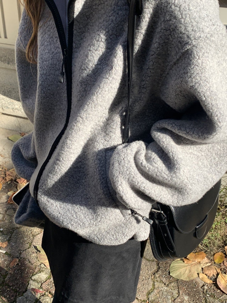 Cris fine wool dumble zip up jumper-3col