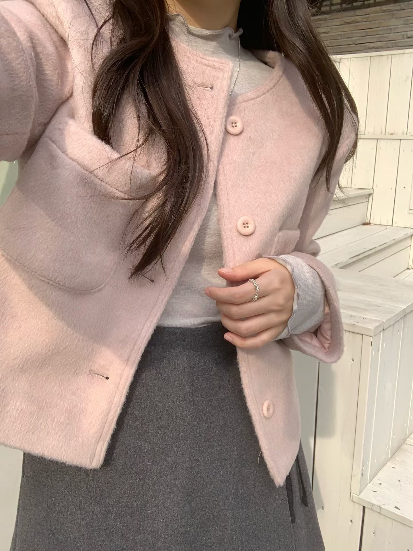 heart wool jacket-2col