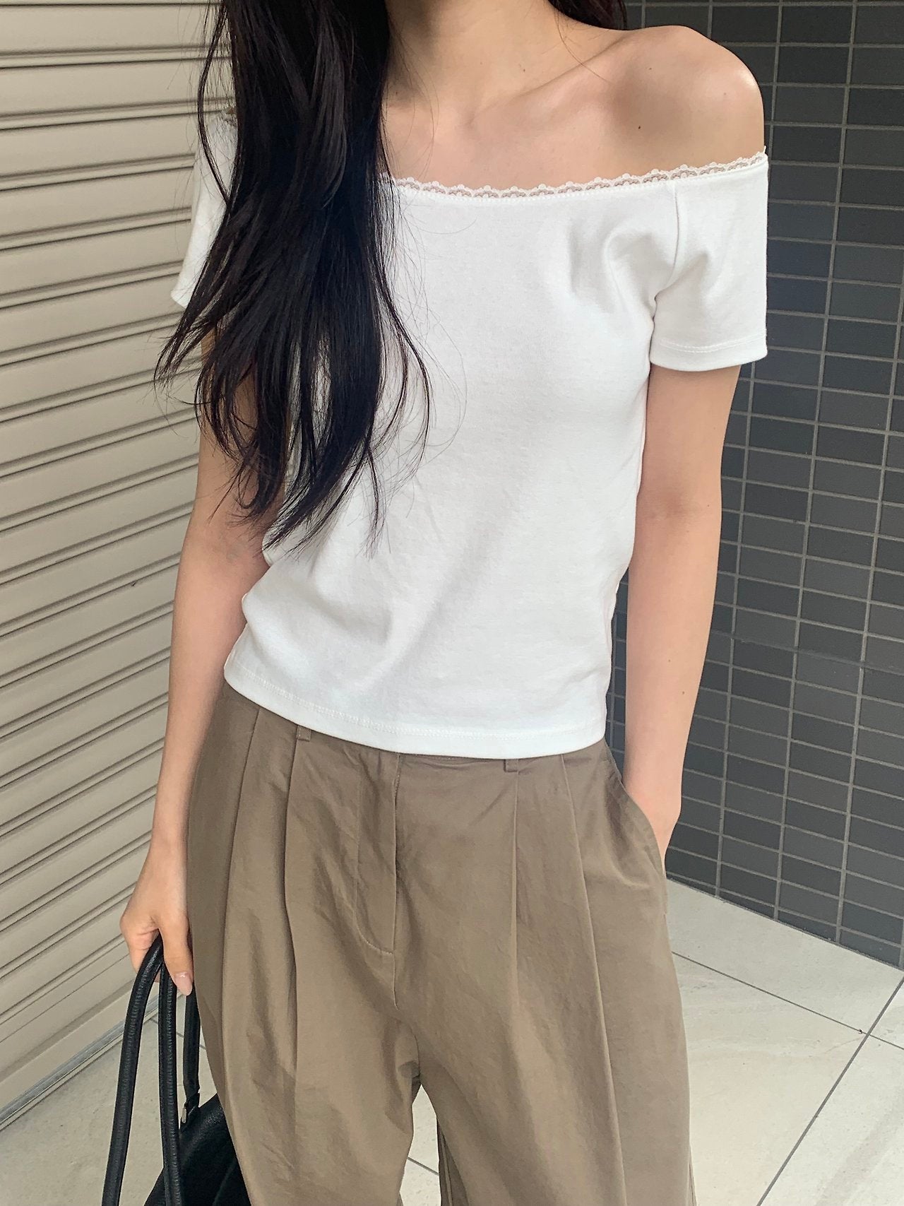 Serin boatneck lace T-3col