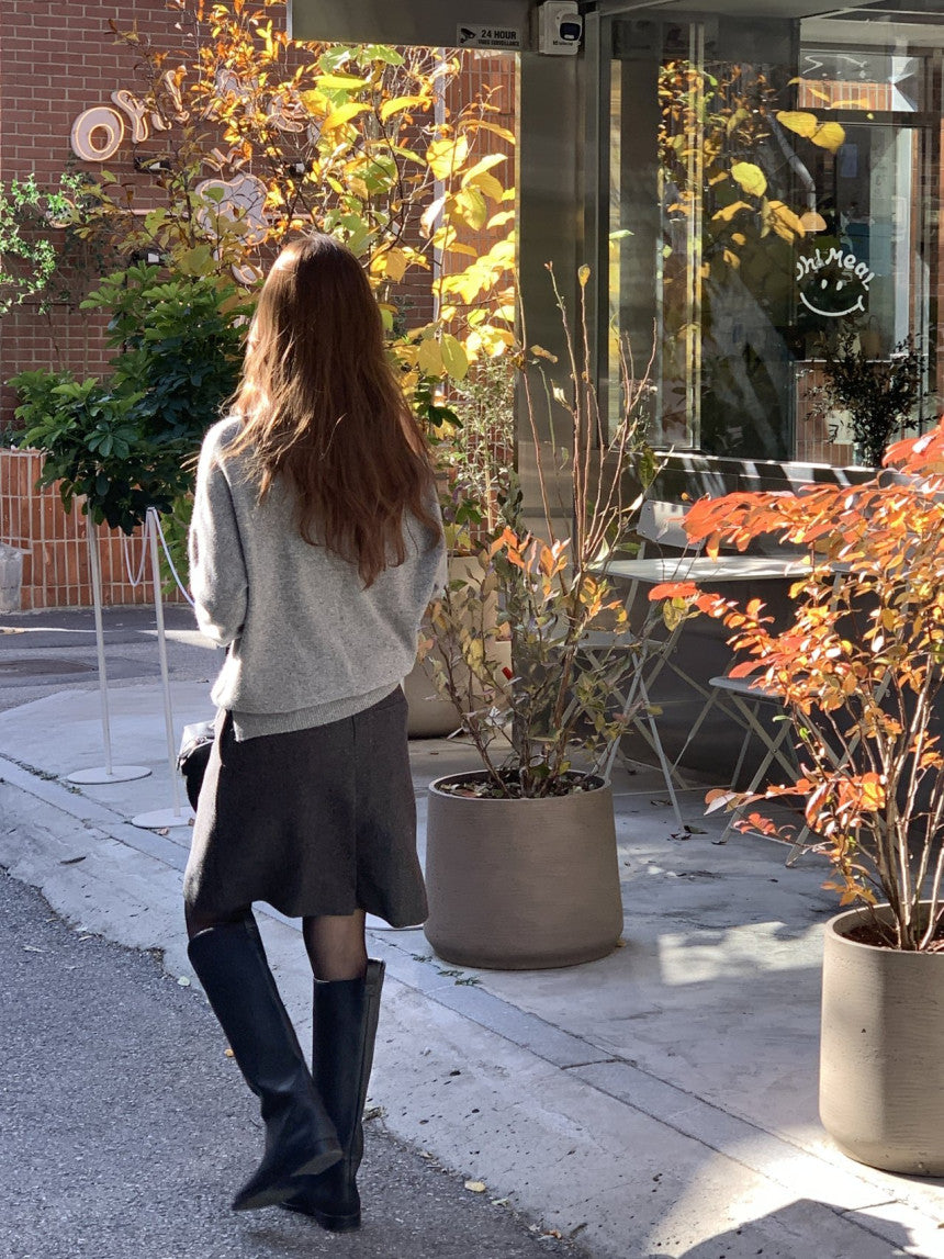 Luze wool midi skirt-2col