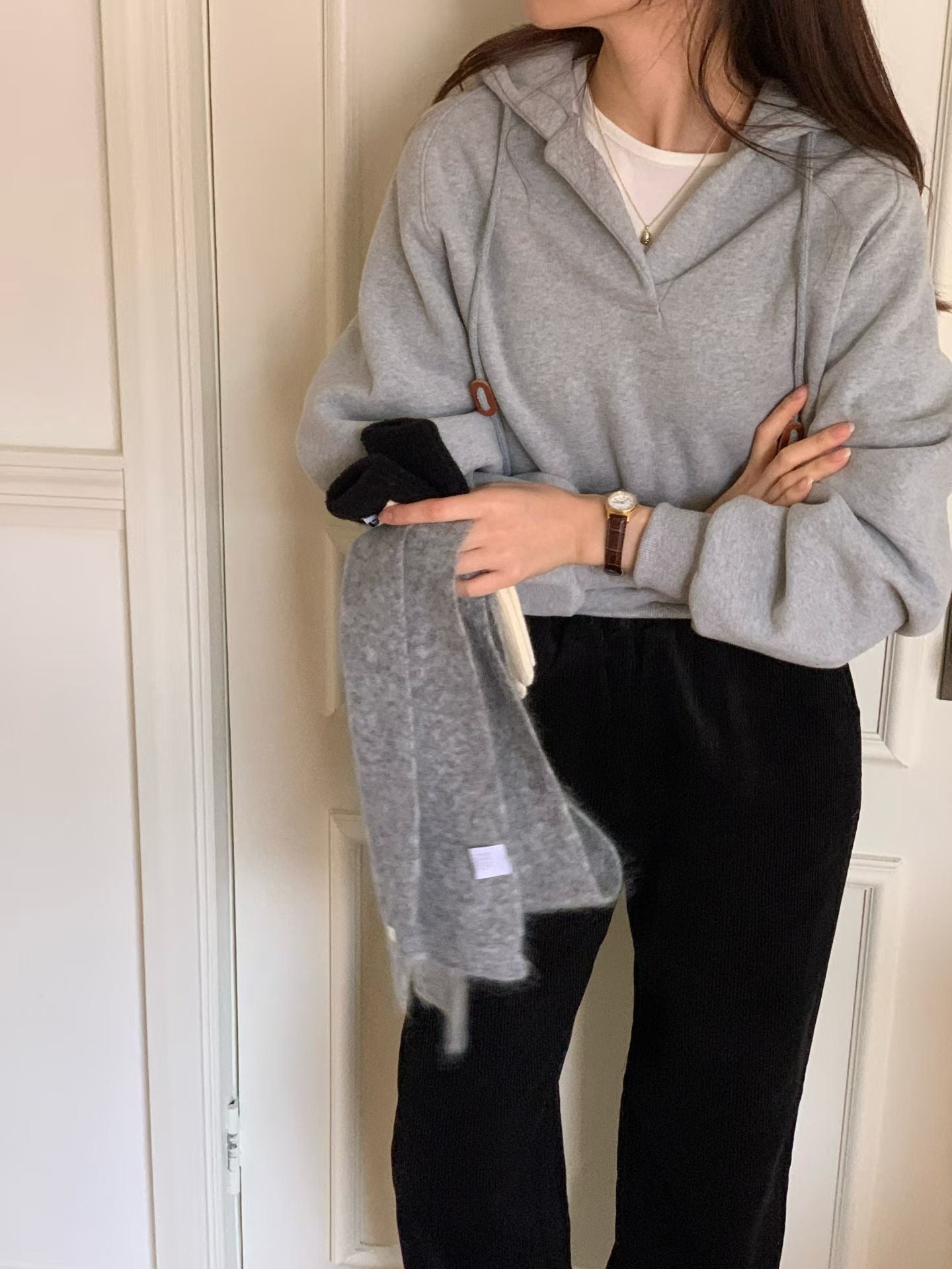 London wool gimo hood T-4col