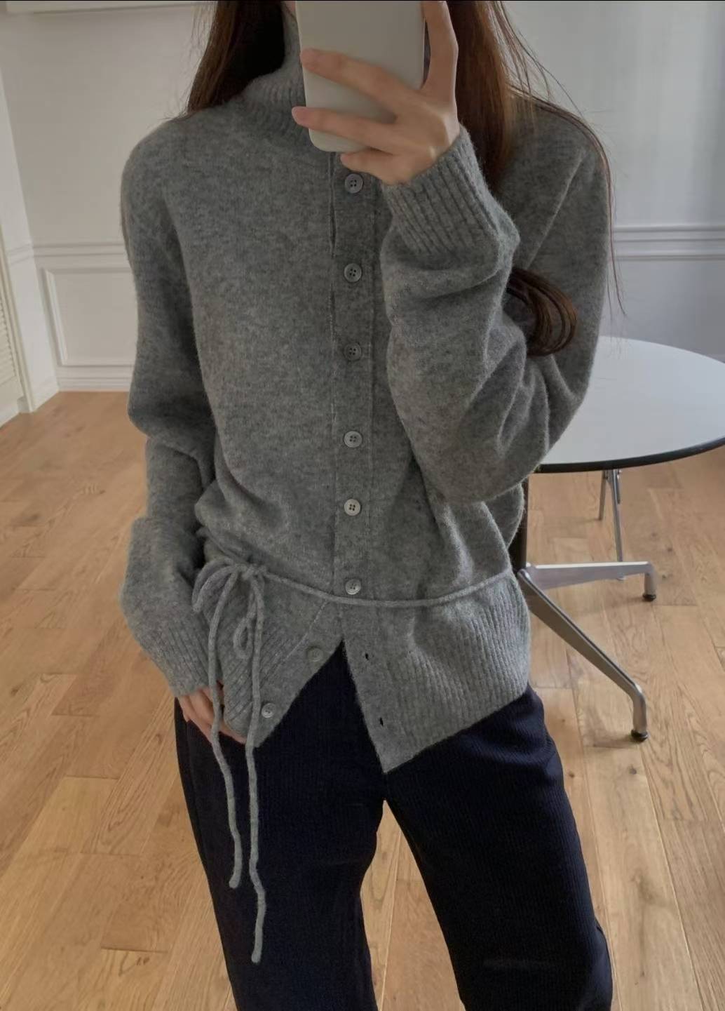 polo rope cardigan-3col