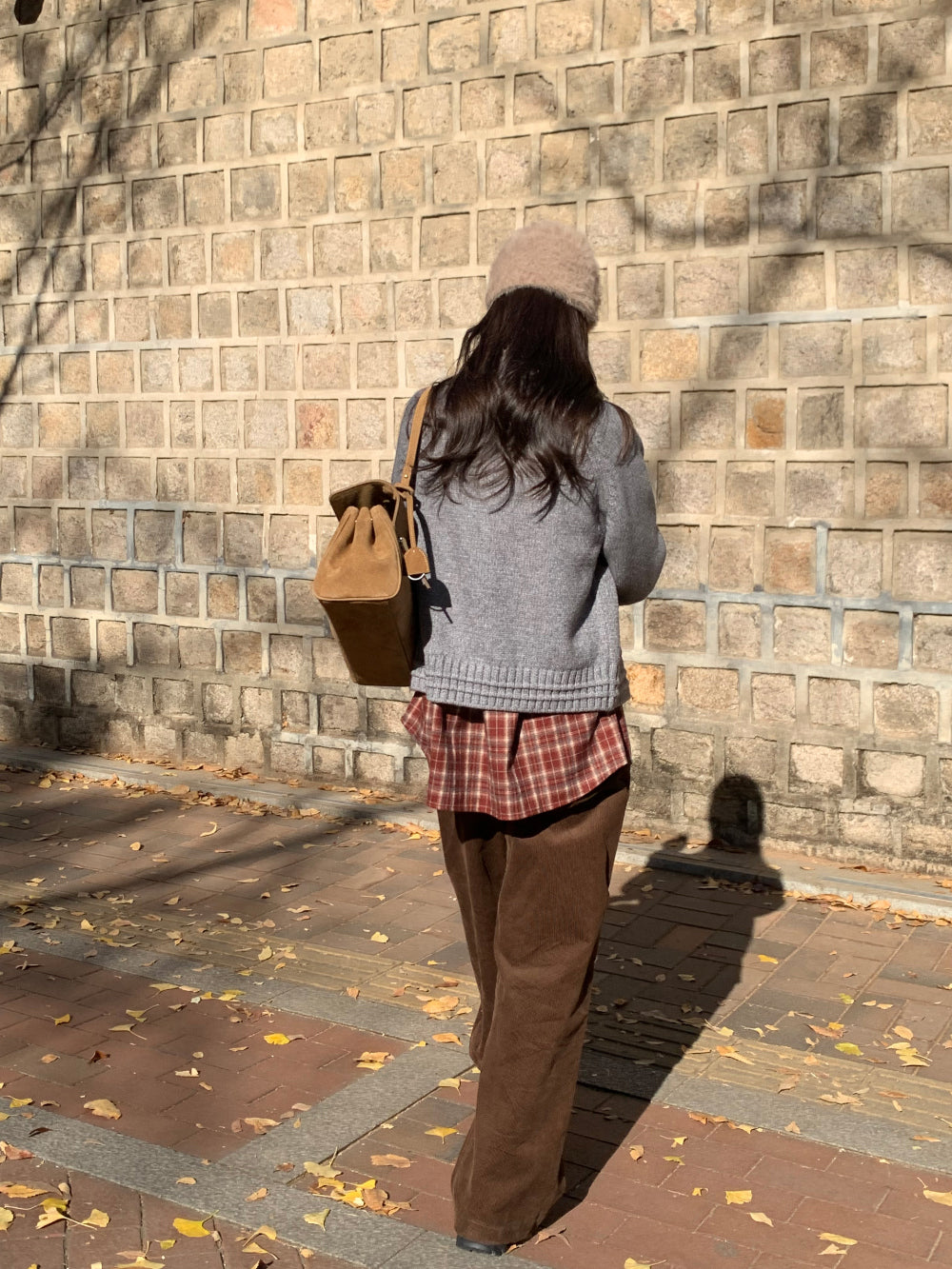 tan check gimo shirt-3col