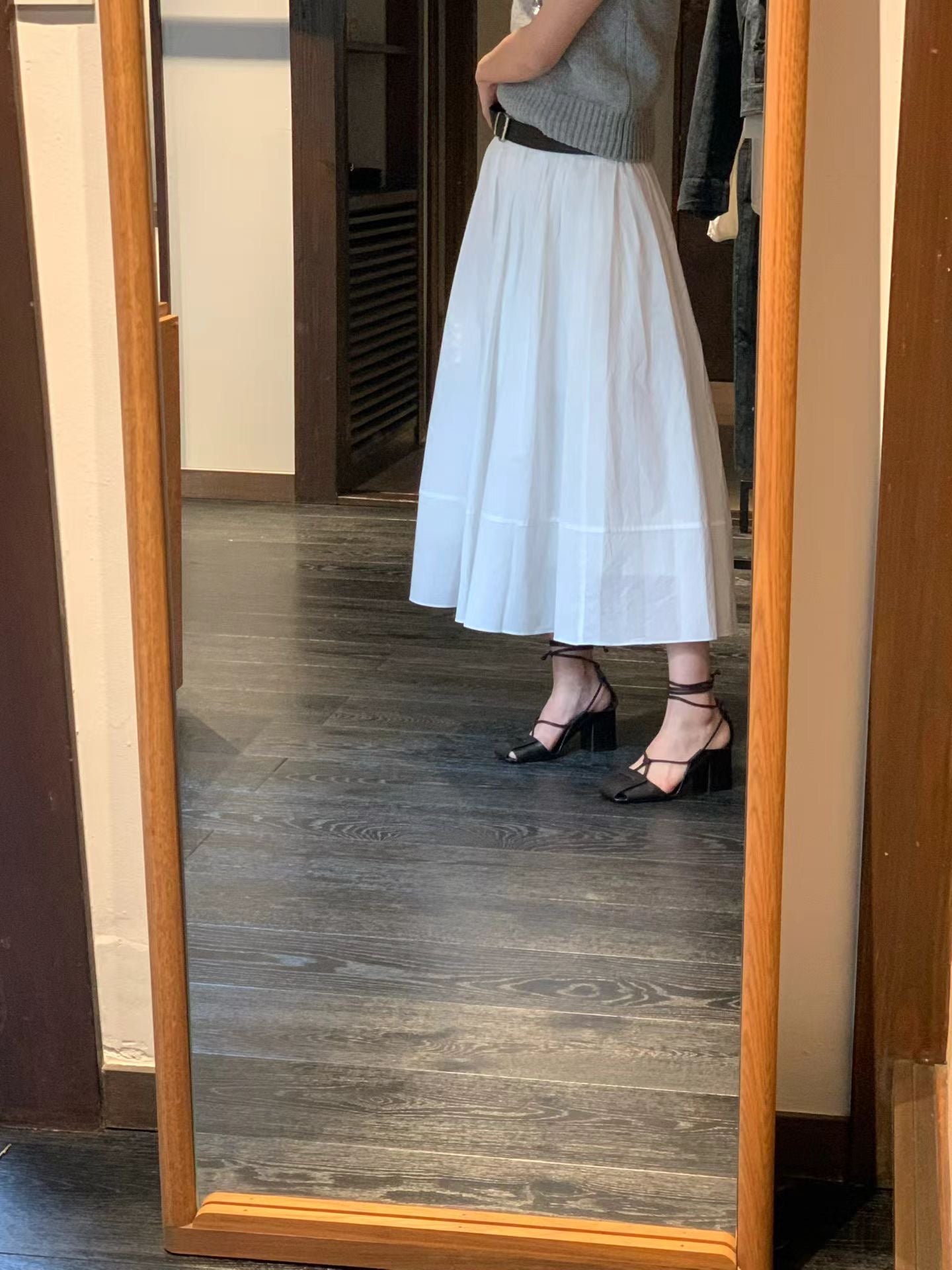 Ounce letter shirring skirt-2col