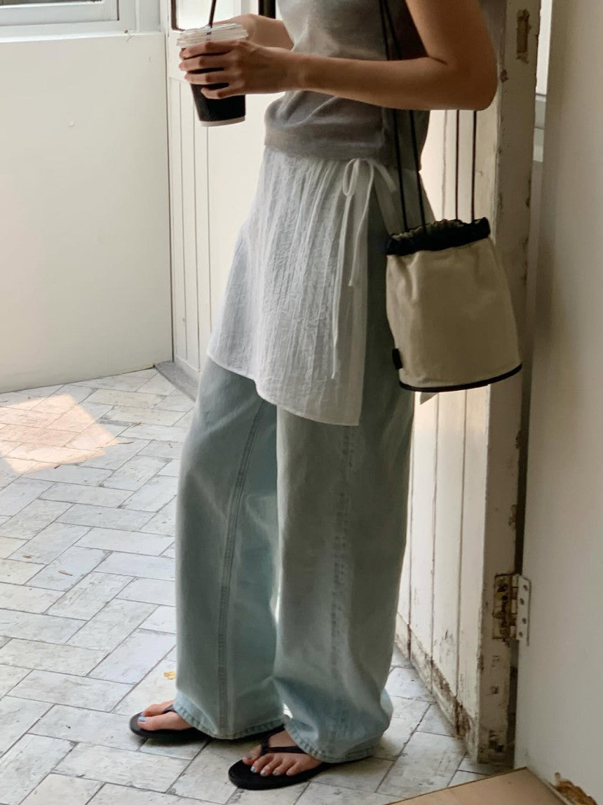 Butter rayered wrap skirt-3col