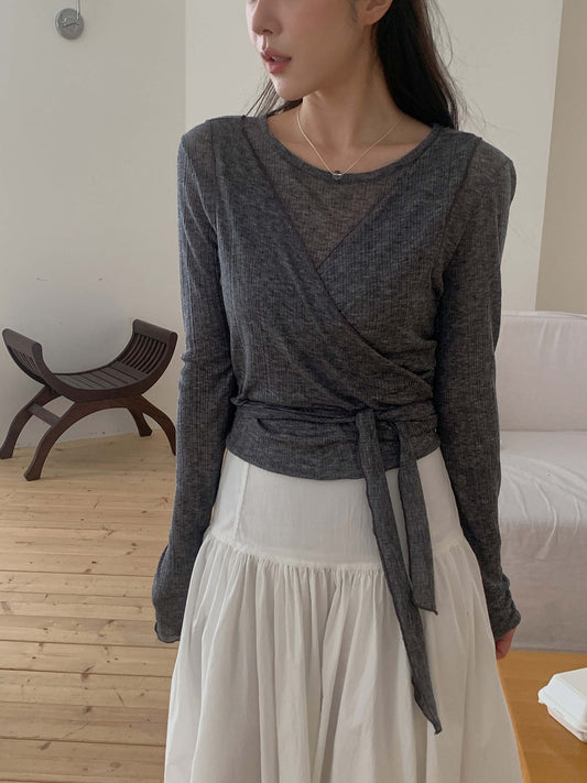 Sophie wrap vest&T set-3col