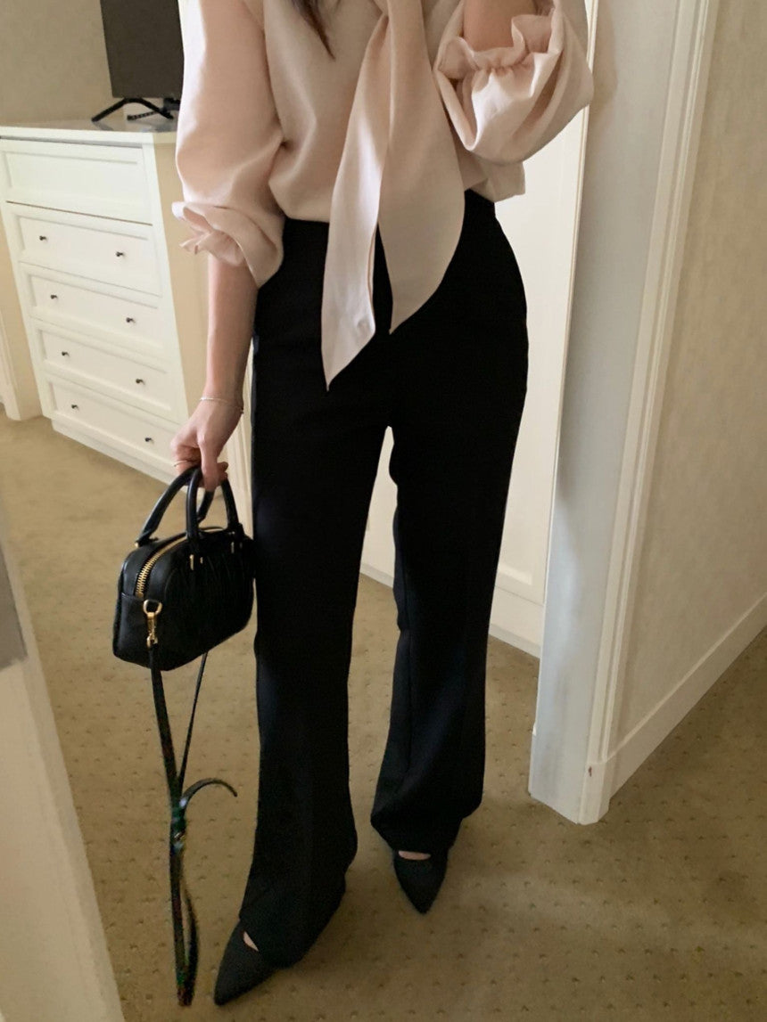 semi-bootcut slacks