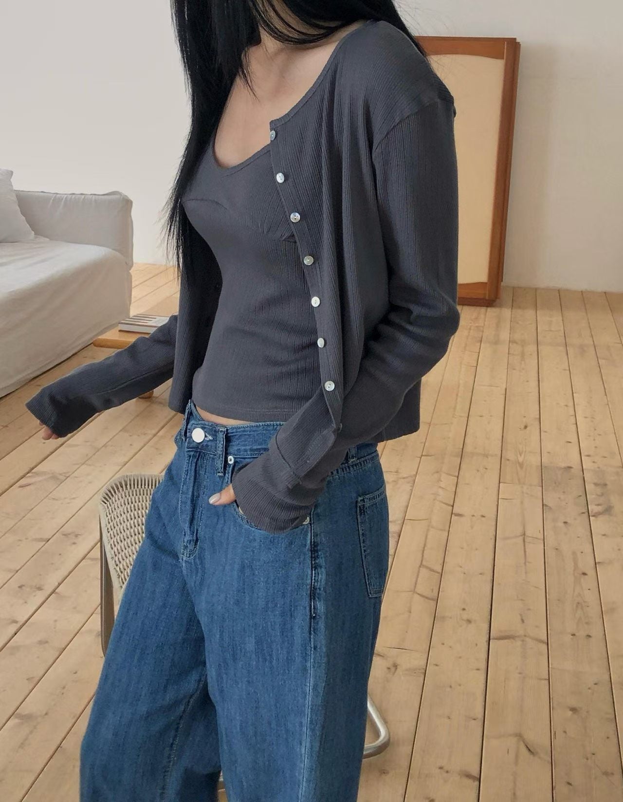 momo cardigan&sl set-3col
