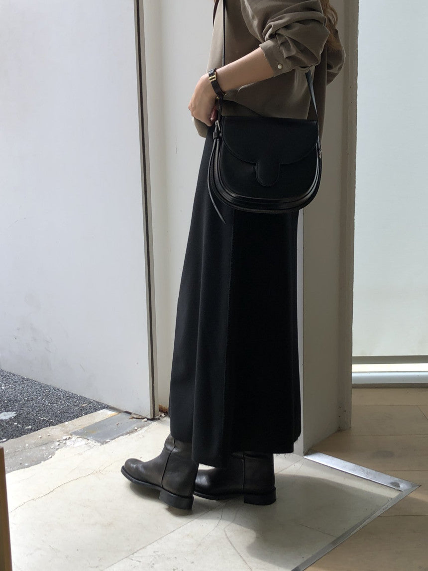 Mone wool flare skirt-2col