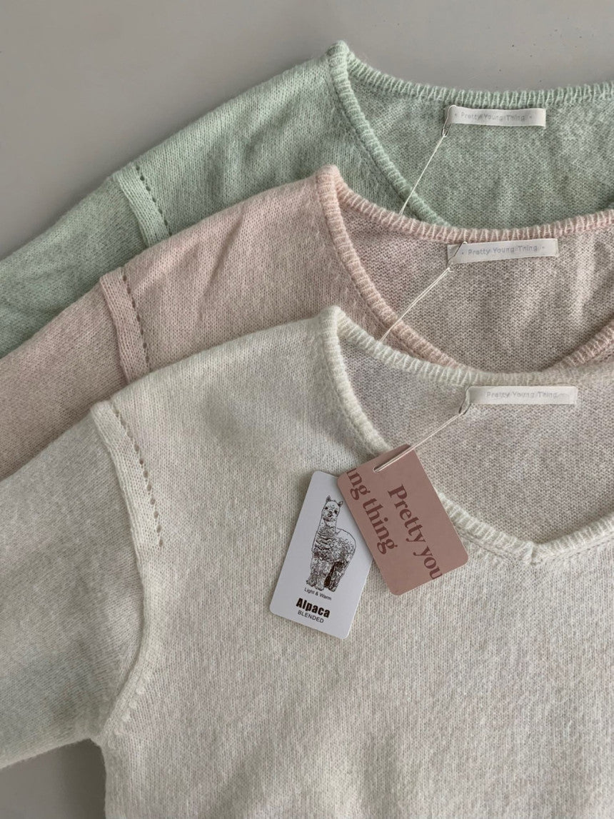 Vov v neck alpaca knit-3col