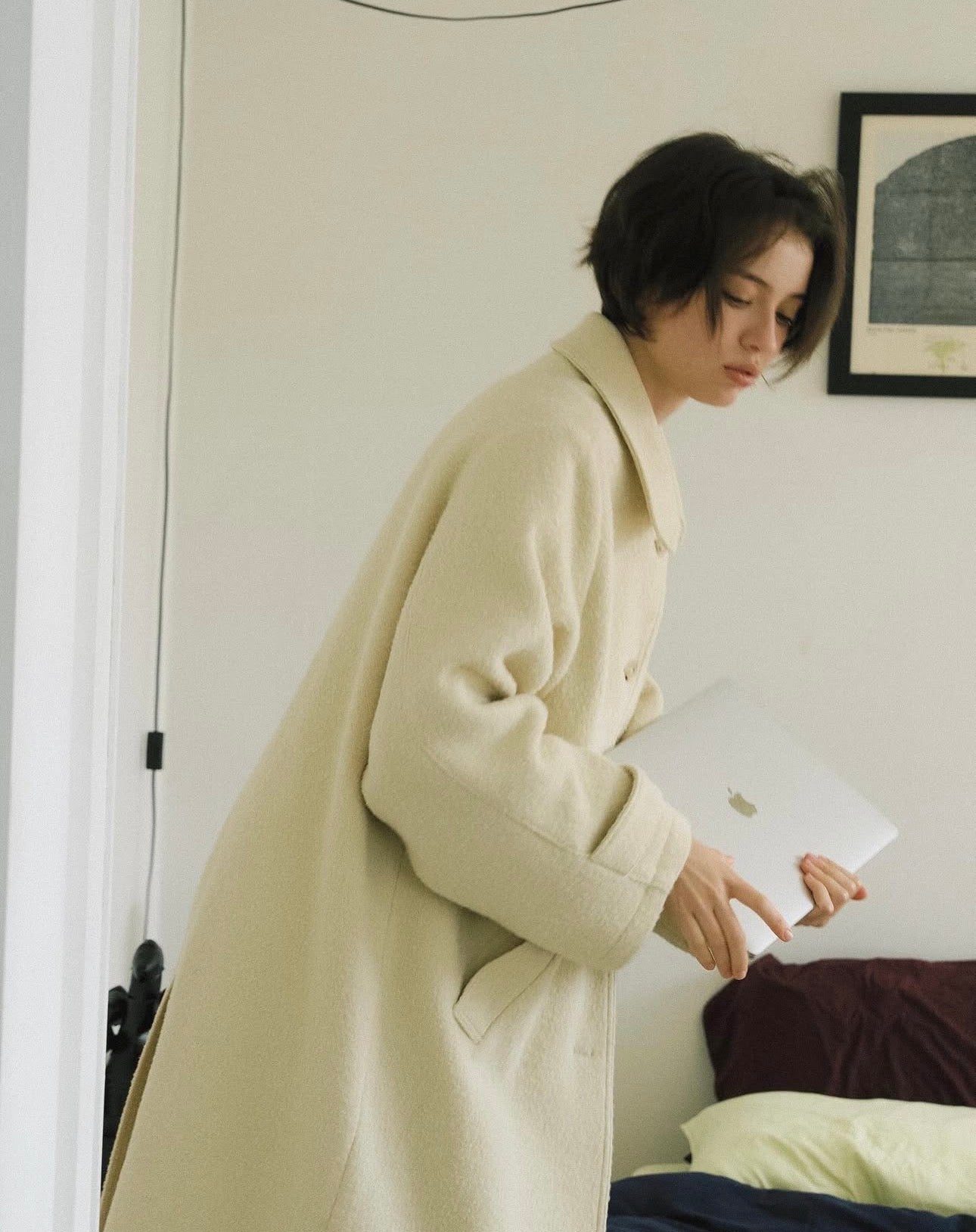 Fushily wool coat-2col