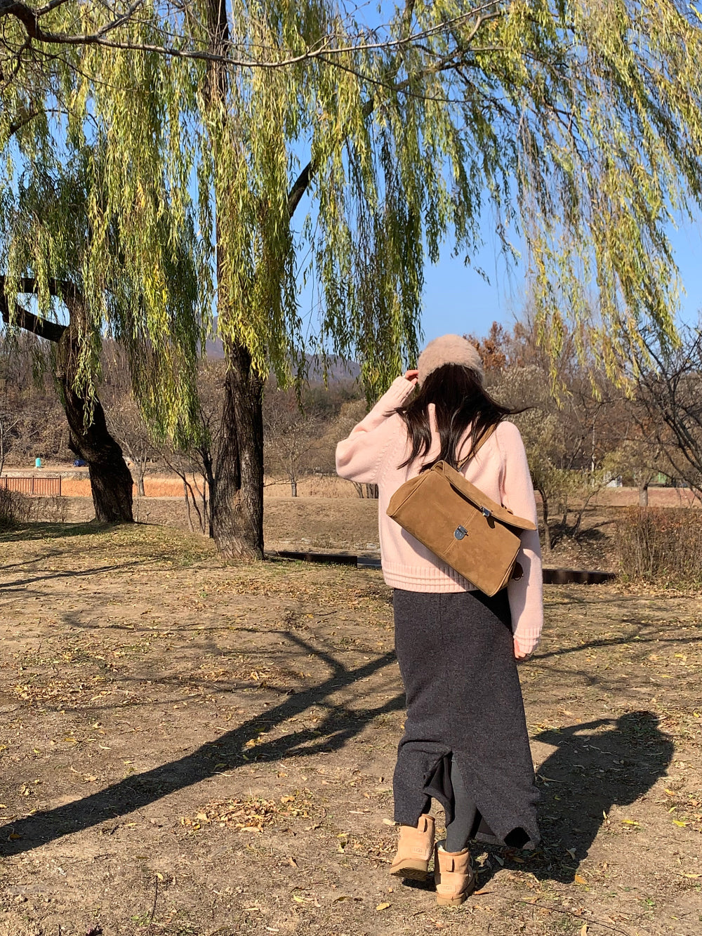 wool maxi skirt-3col