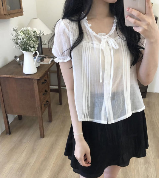 ivory即納 Anne blouse-2col