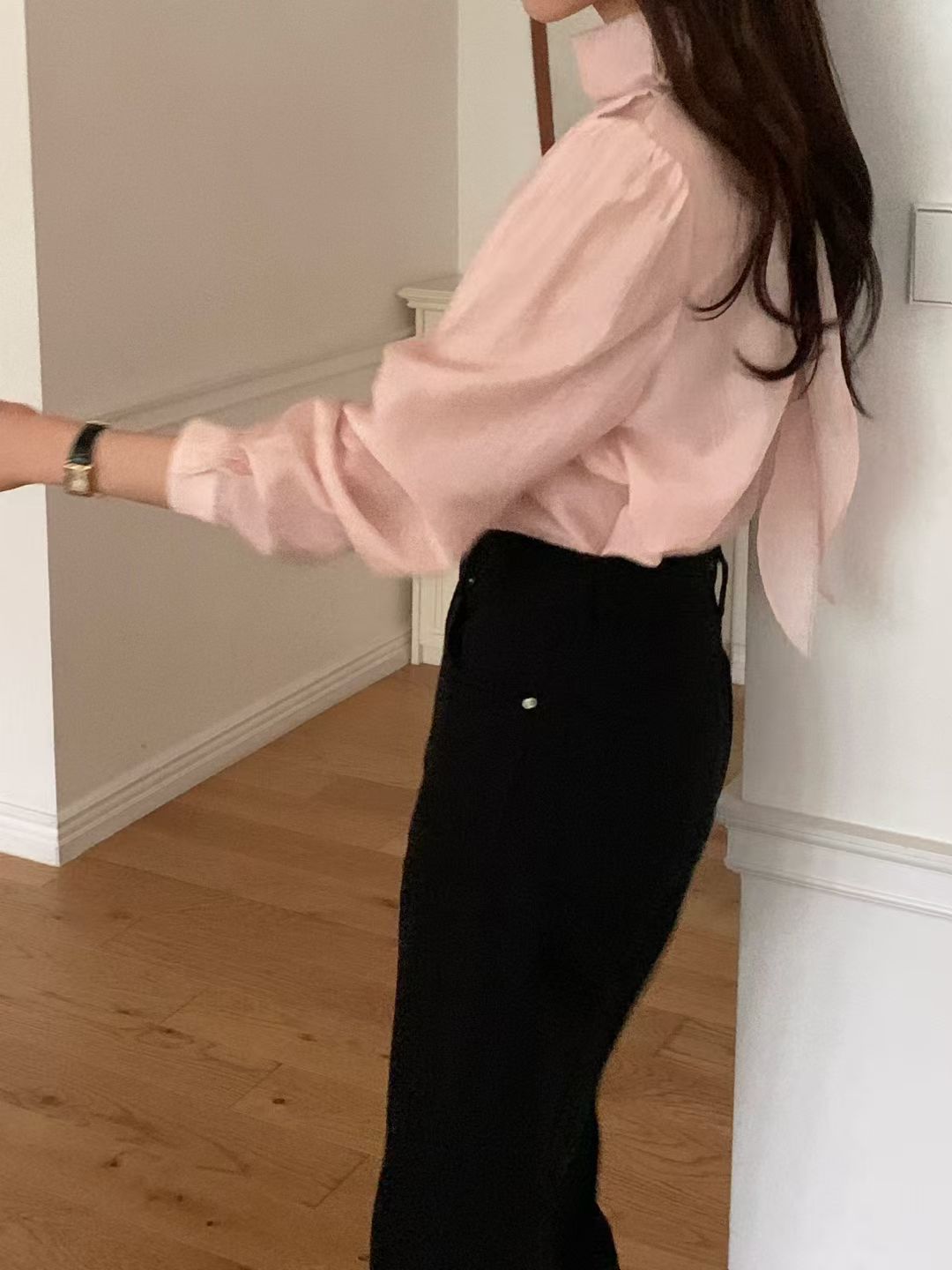 Rose scarf blouse-3col
