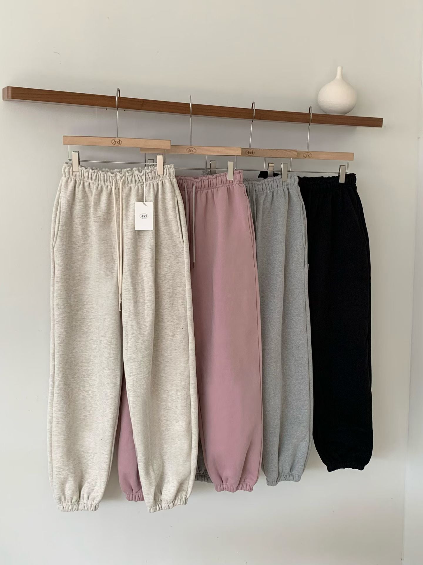 slow gimo joggerpants&hood zip up-4col